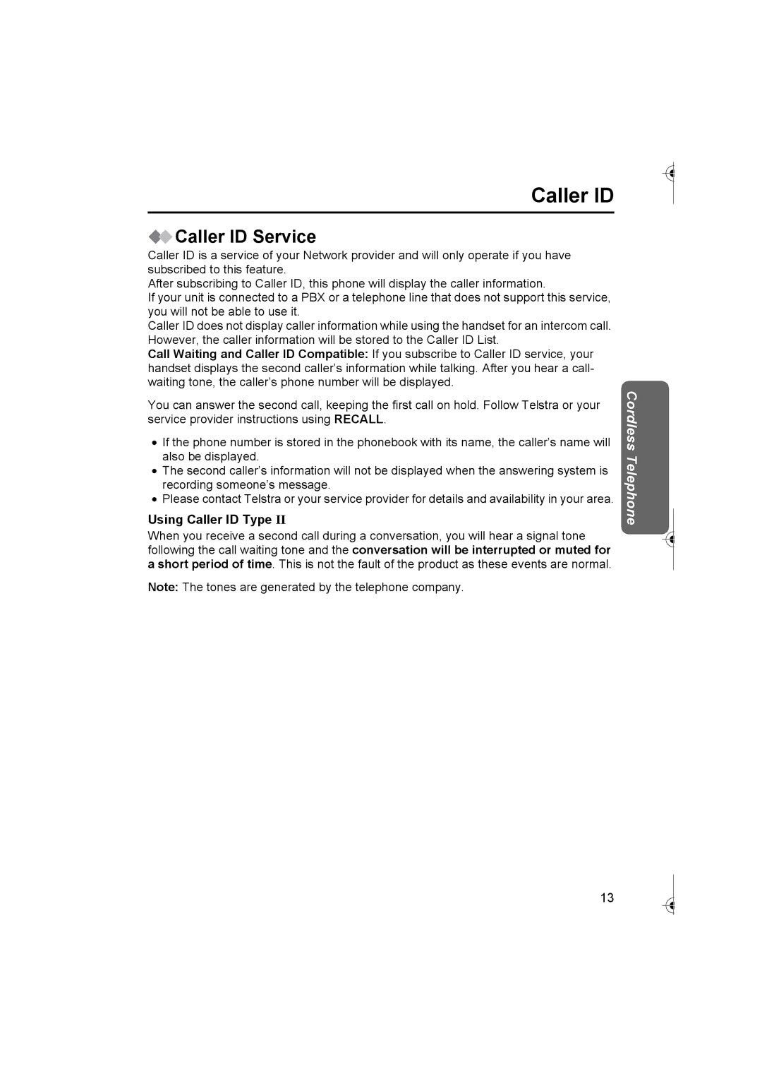 Panasonic KX-TCD420AL operating instructions Caller ID Service, Using Caller ID Type 