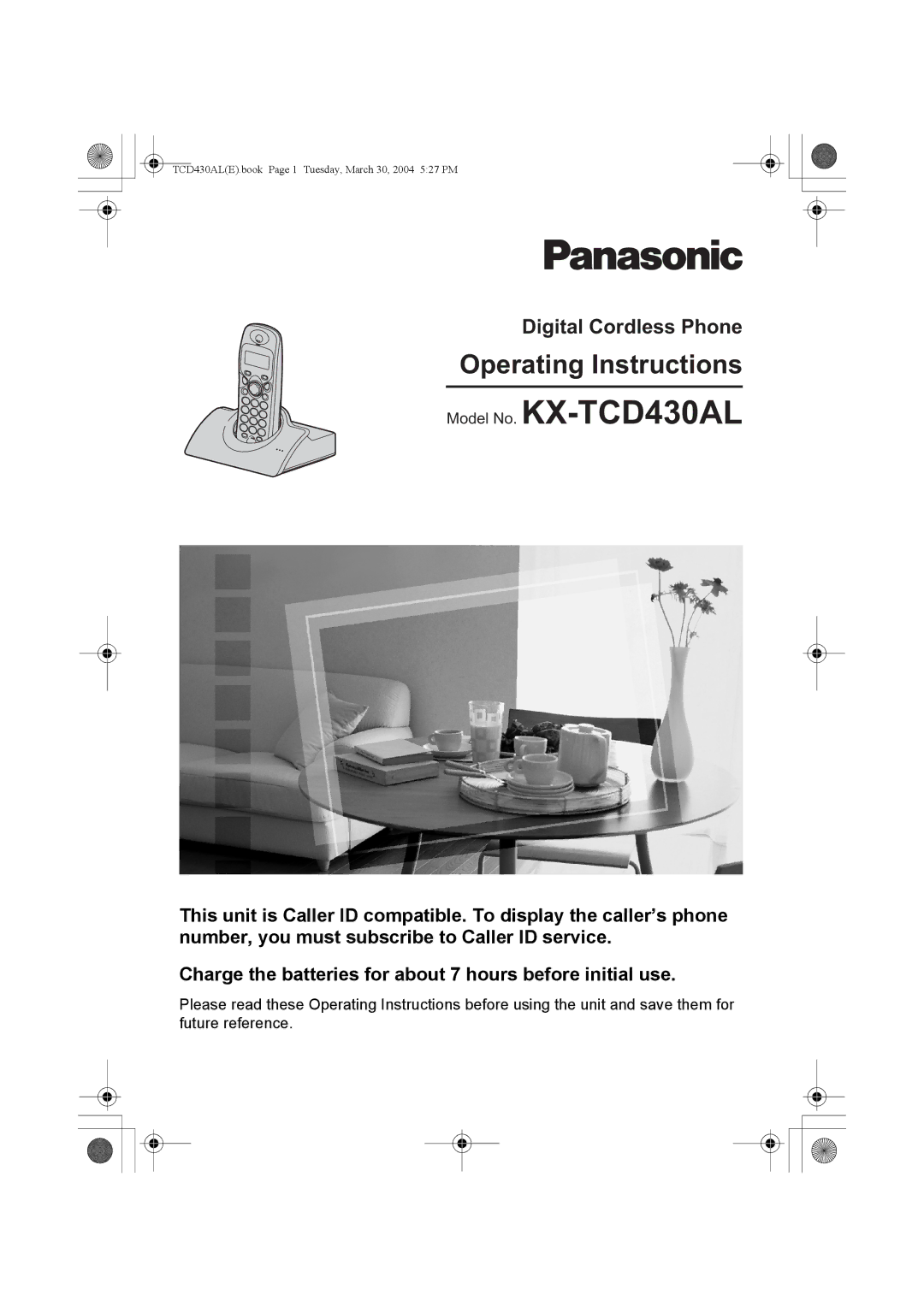 Panasonic operating instructions Model No. KX-TCD430AL 