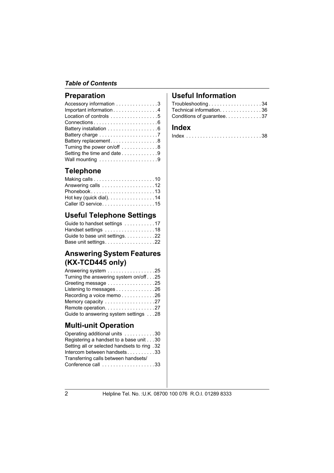 Panasonic KX-TCD440E, KX-TCD445E operating instructions Useful Information 