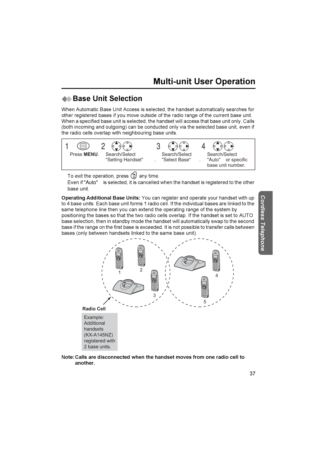 Panasonic KX-TCD450NZ operating instructions Base Unit Selection 