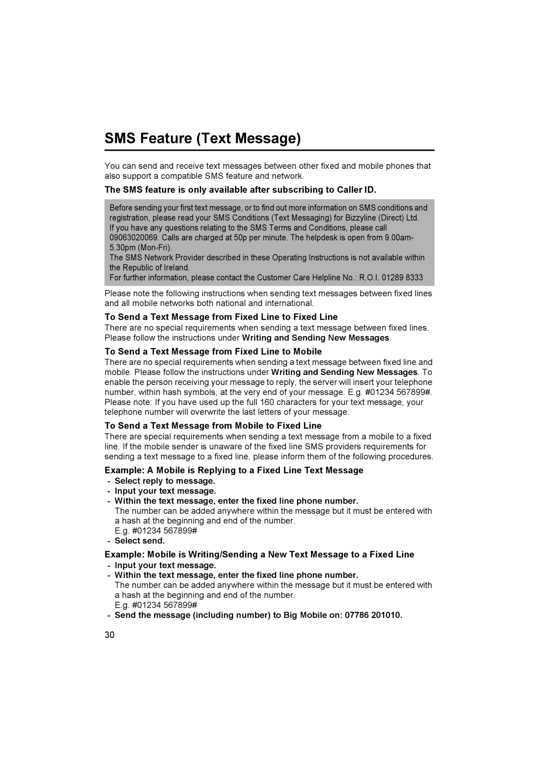 Panasonic KX-TCD505E operating instructions SMS Feature Text Message, To Send a Text Message from Fixed Line to Fixed Line 