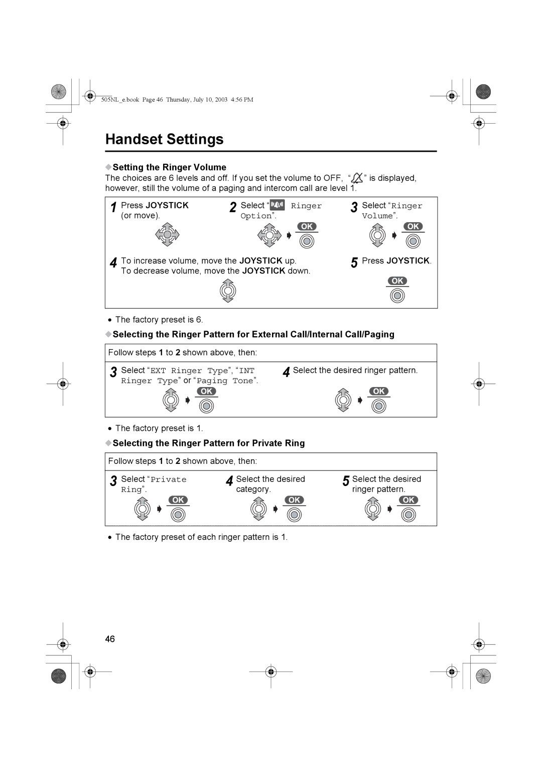 Panasonic KX-TCD505NL operating instructions Setting the Ringer Volume, Selecting the Ringer Pattern for Private Ring 