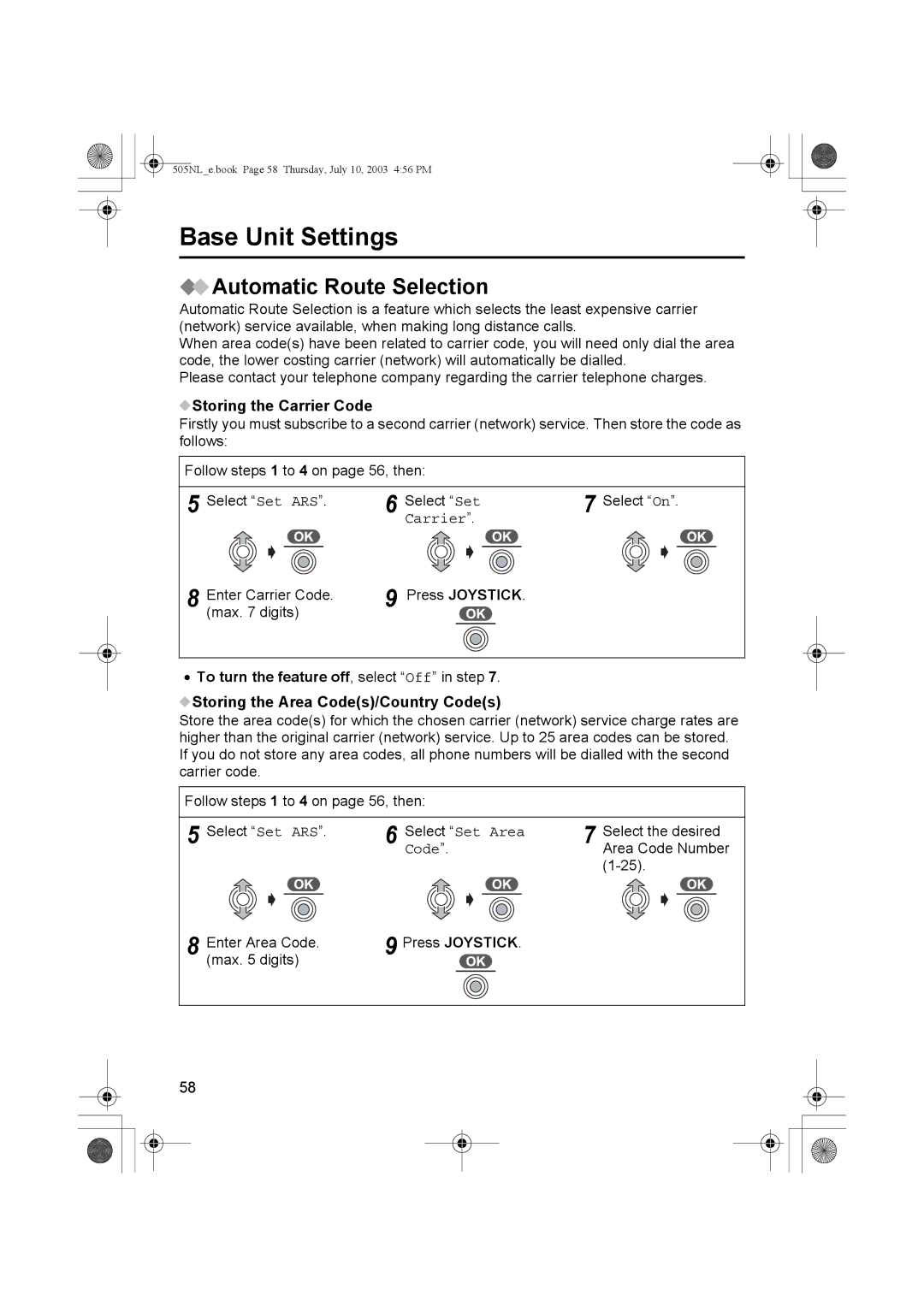 Panasonic KX-TCD505NL operating instructions Automatic Route Selection, Storing the Carrier Code 