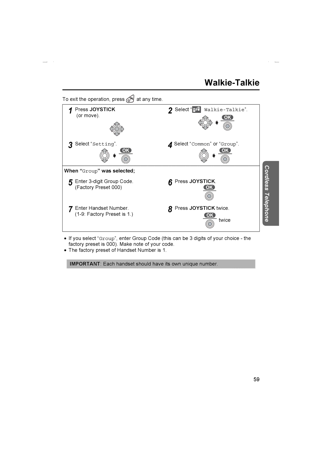 Panasonic KX-TCD510AL operating instructions When Group was selected 