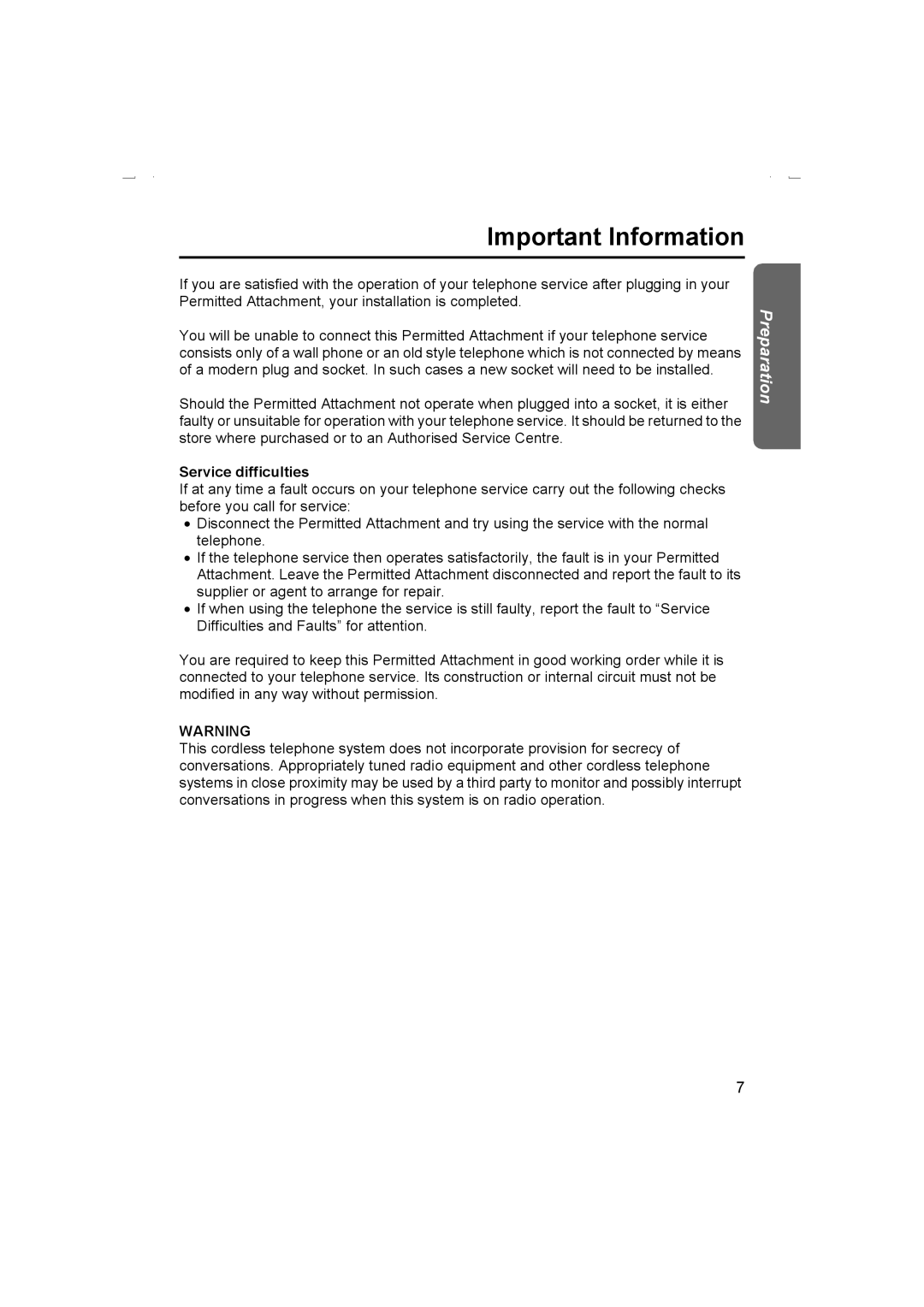 Panasonic KX-TCD510AL operating instructions Service difficulties 