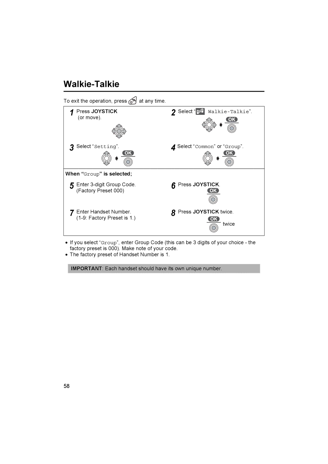 Panasonic KX-TCD510NZ operating instructions When Group is selected 