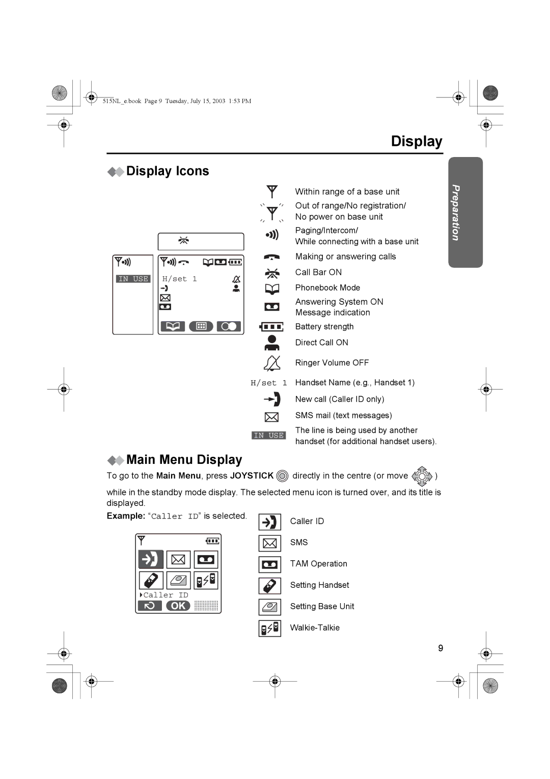 Panasonic KX-TCD515NL operating instructions Display Icons, Set 