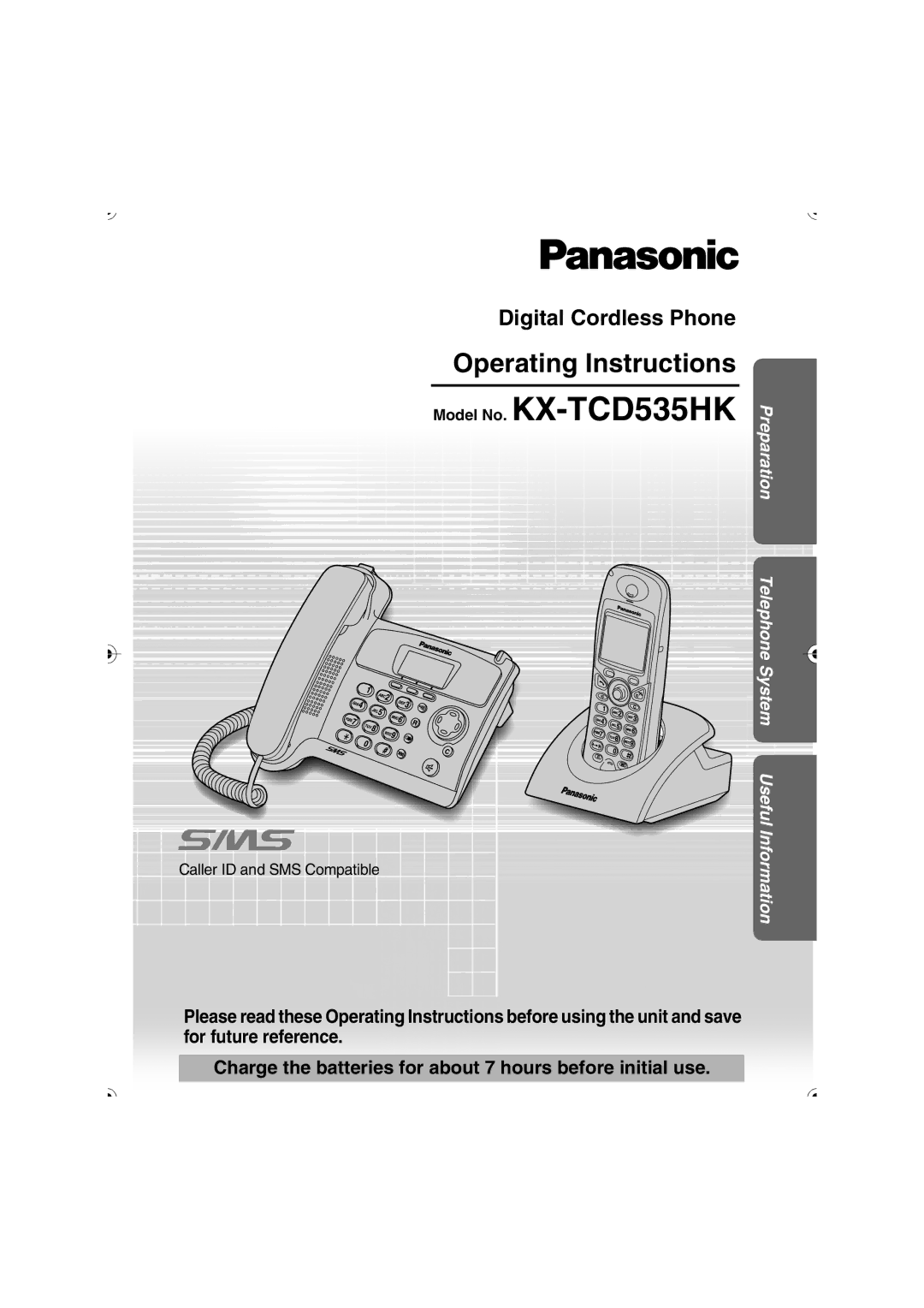 Panasonic operating instructions Model No. KX-TCD535HK, Digital Cordless Phone 