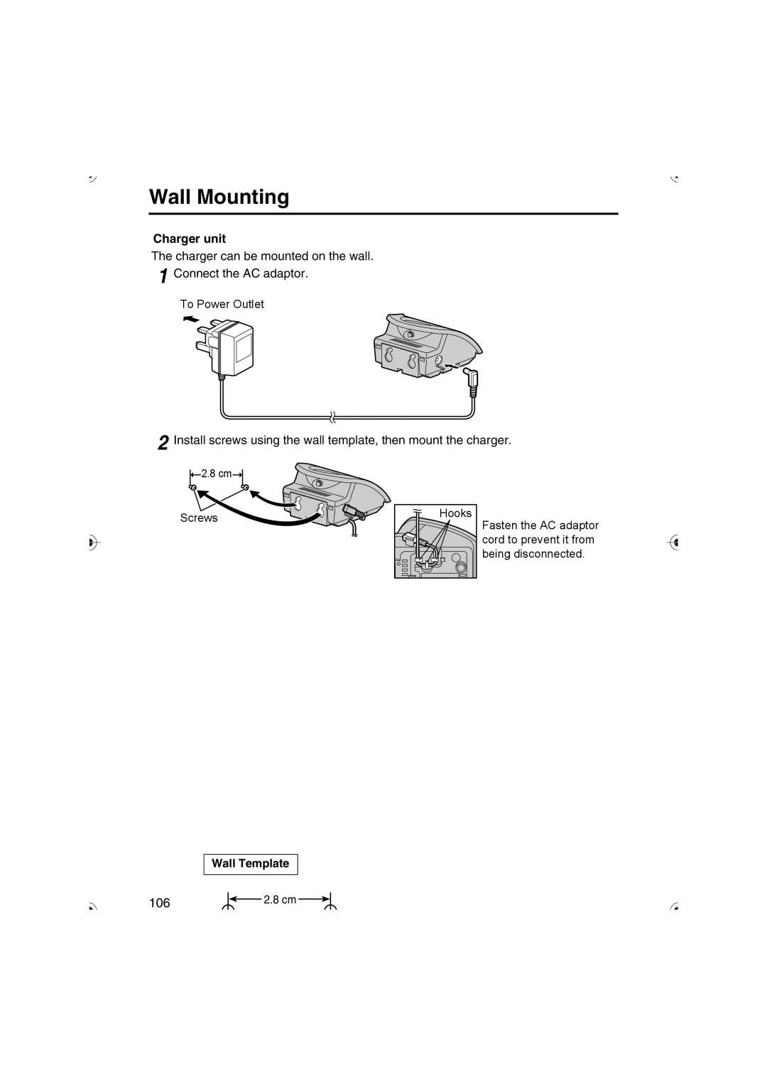 Panasonic KX-TCD535HK operating instructions Charger unit 