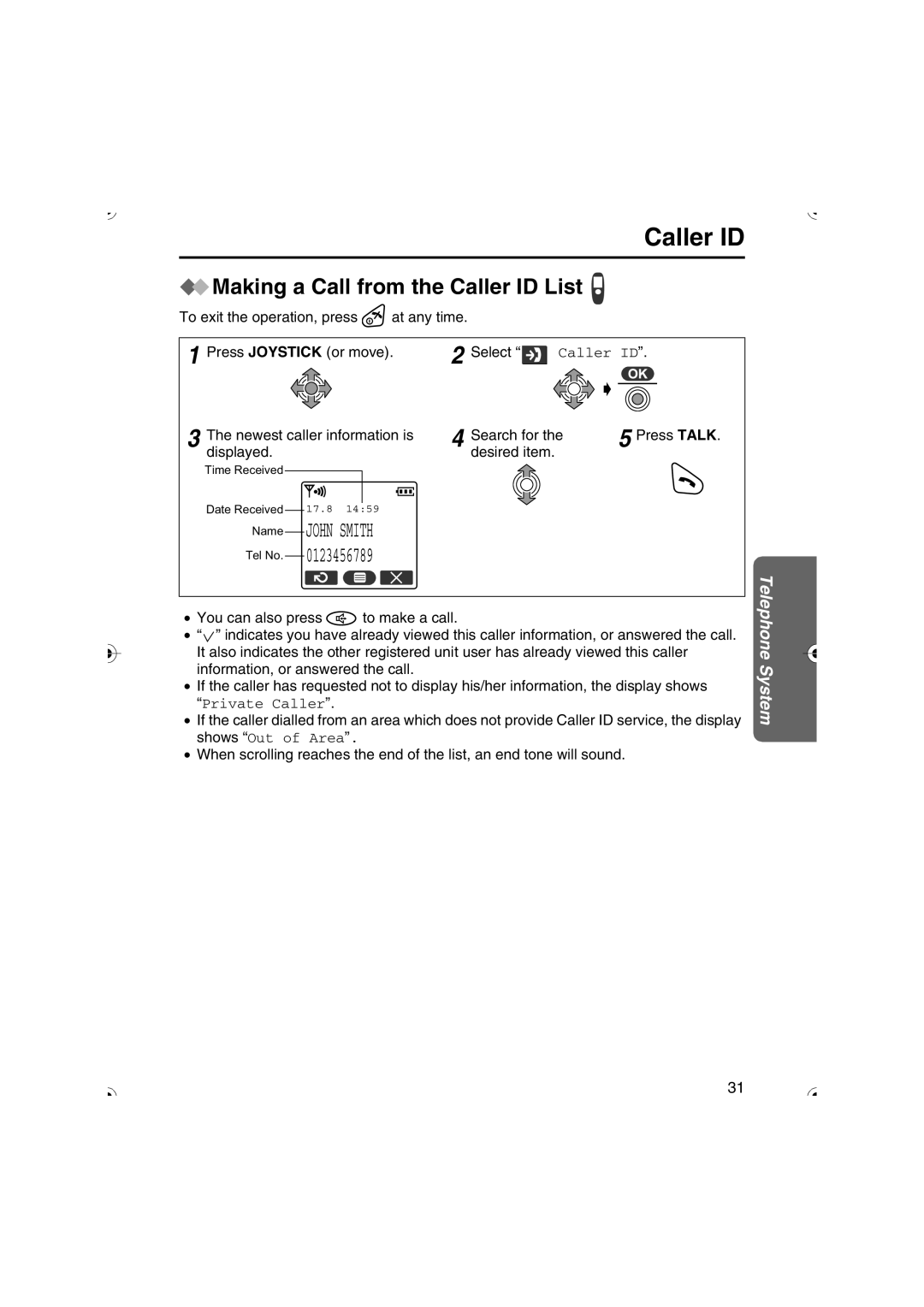 Panasonic KX-TCD535HK operating instructions Making a Call from the Caller ID List, John Smith 