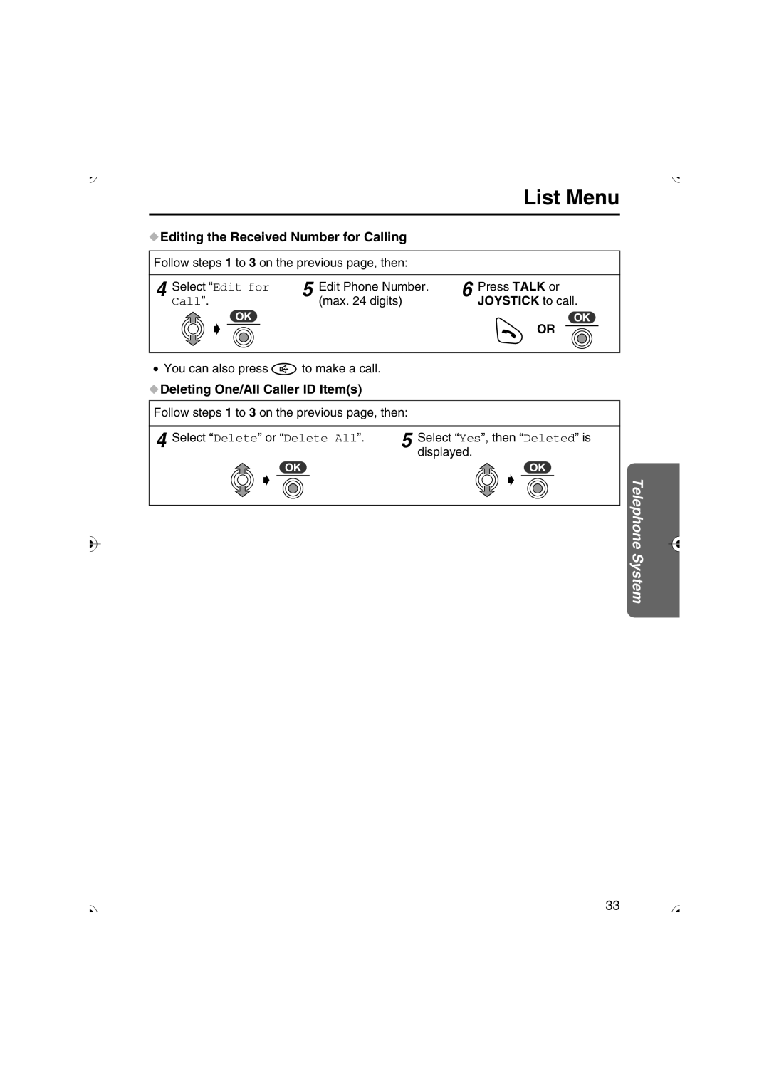 Panasonic KX-TCD535HK operating instructions Editing the Received Number for Calling, Deleting One/All Caller ID Items 