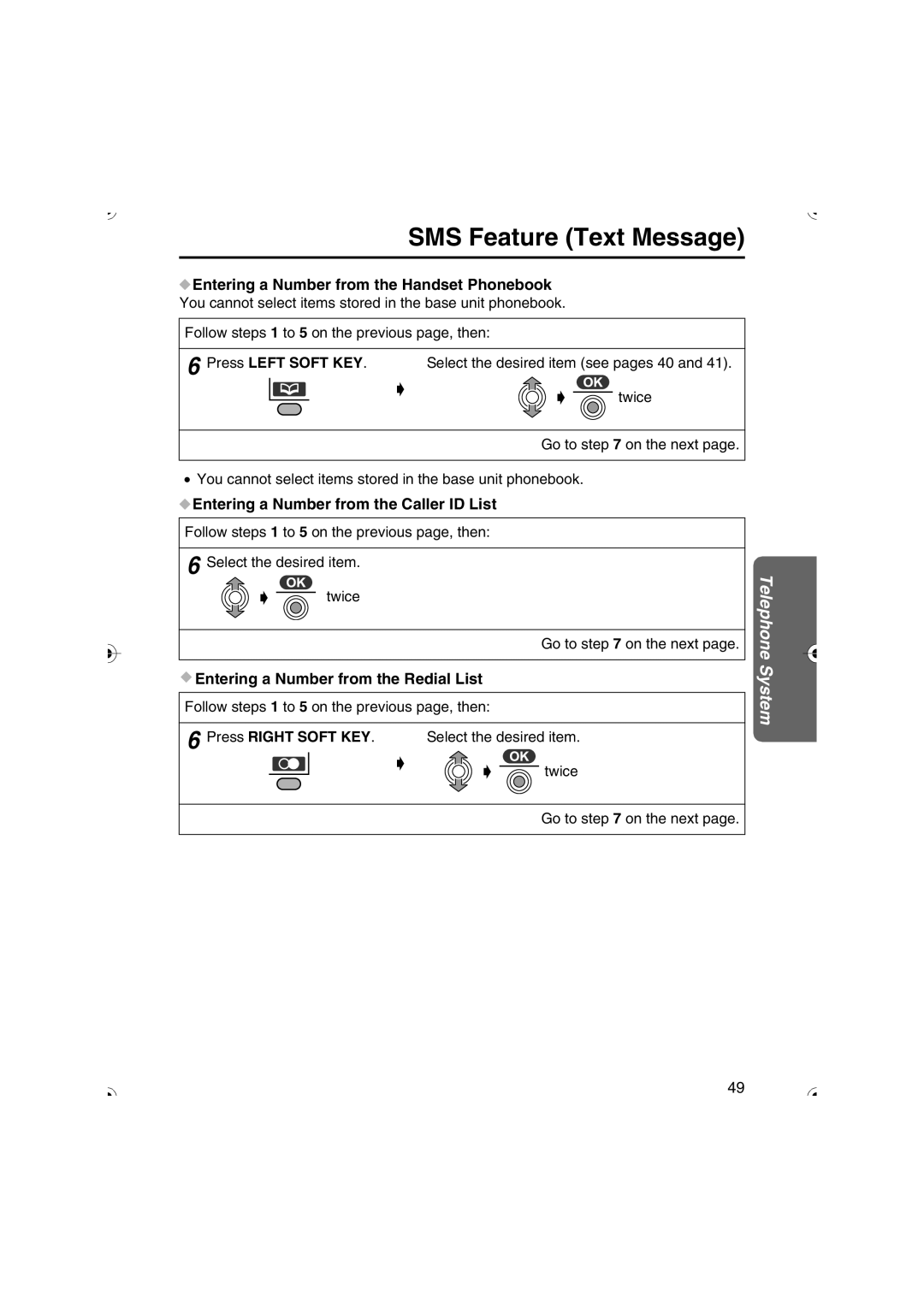 Panasonic KX-TCD535HK Entering a Number from the Handset Phonebook, Entering a Number from the Caller ID List 