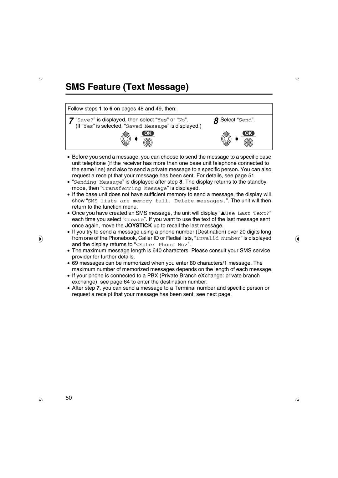 Panasonic KX-TCD535HK operating instructions If Yes is selected, Saved Message is displayed 