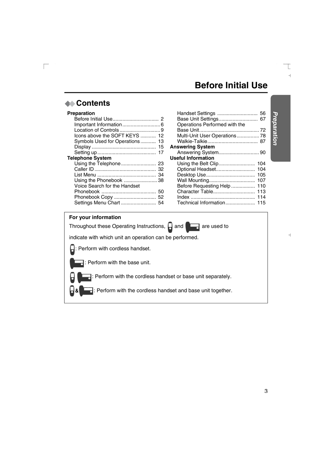 Panasonic KX-TCD540AL operating instructions Contents 