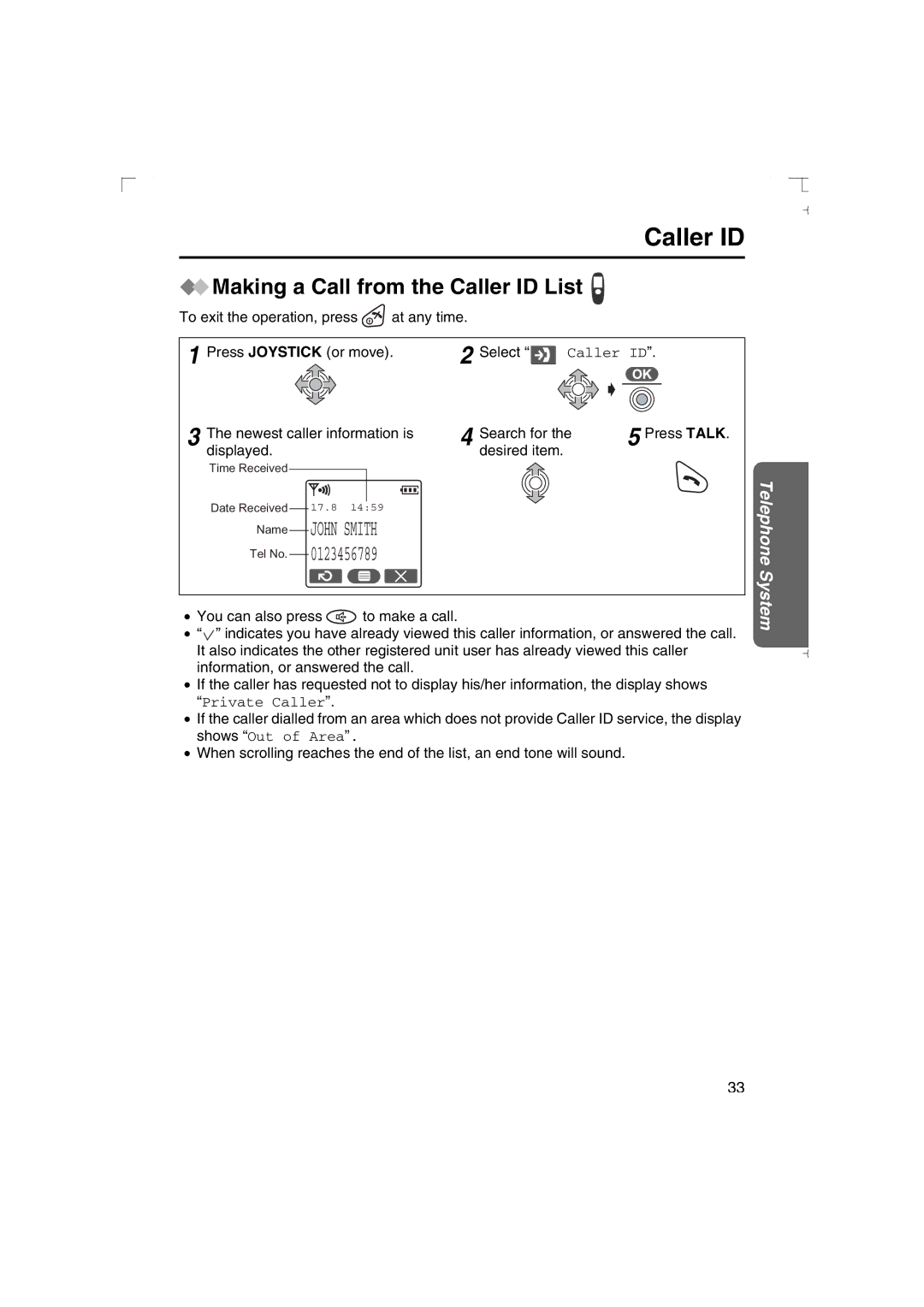 Panasonic KX-TCD540AL operating instructions Making a Call from the Caller ID List 