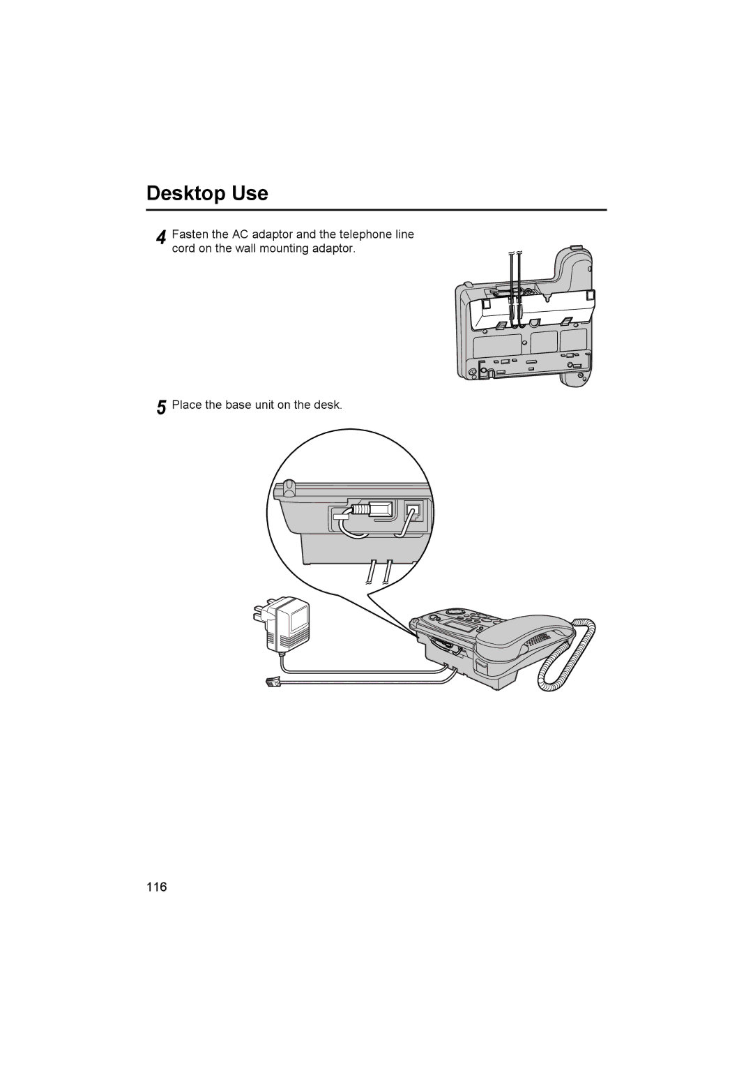 Panasonic KX-TCD545E operating instructions Desktop Use 