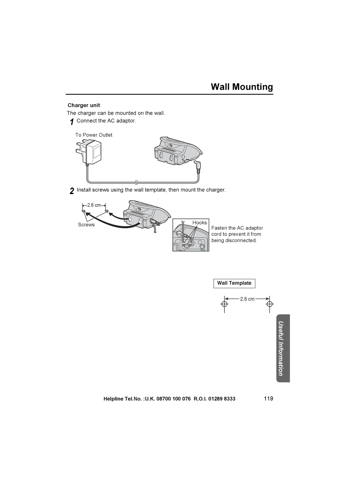 Panasonic KX-TCD545E operating instructions Charger unit, 119 