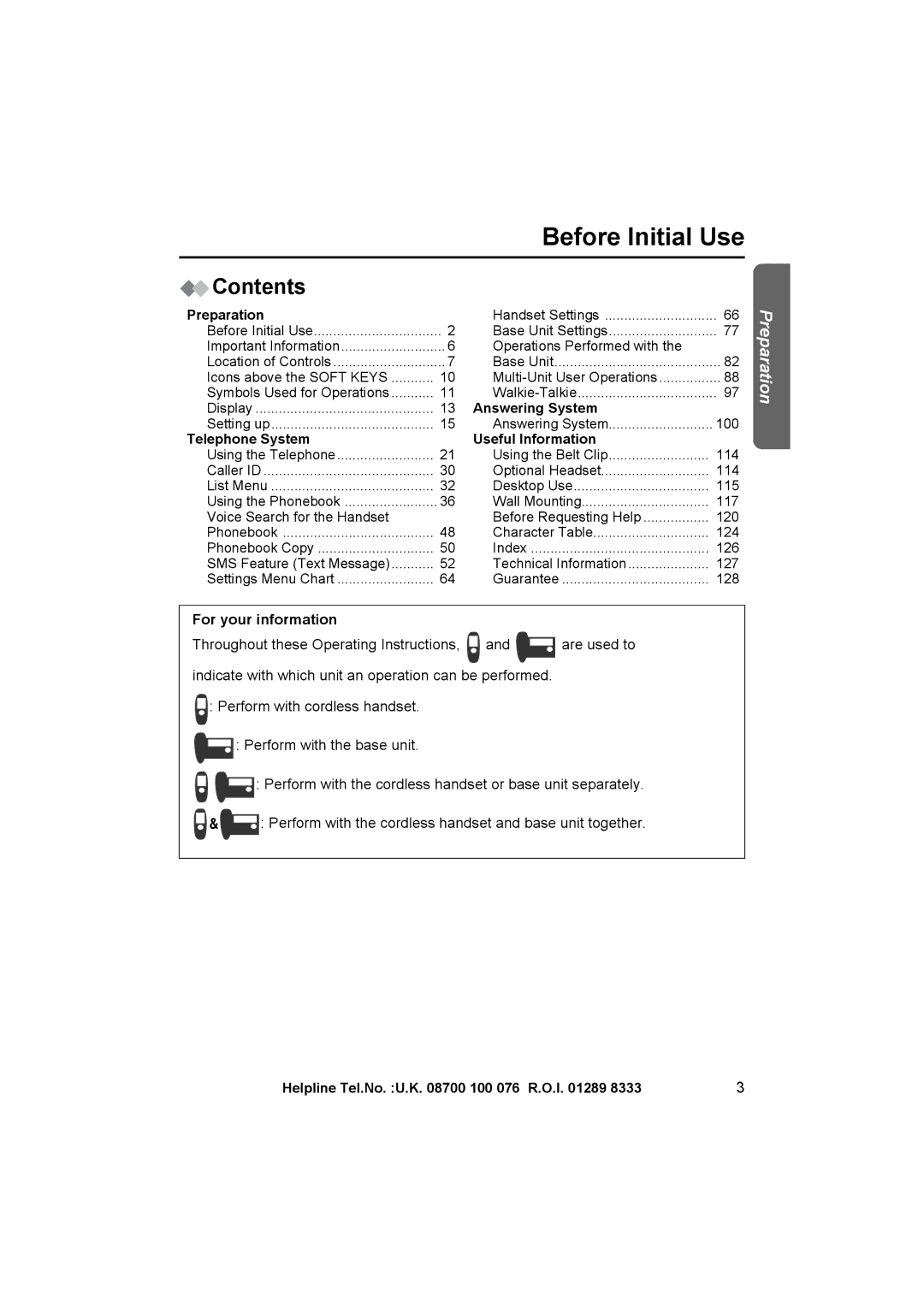 Panasonic KX-TCD545E operating instructions Contents 