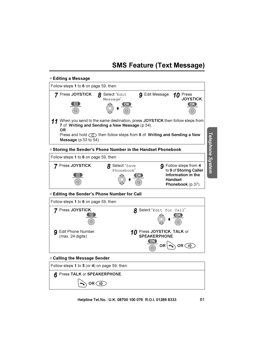 Panasonic KX-TCD545E Storing the Sender’s Phone Number in the Handset Phonebook, Calling the Message Sender 