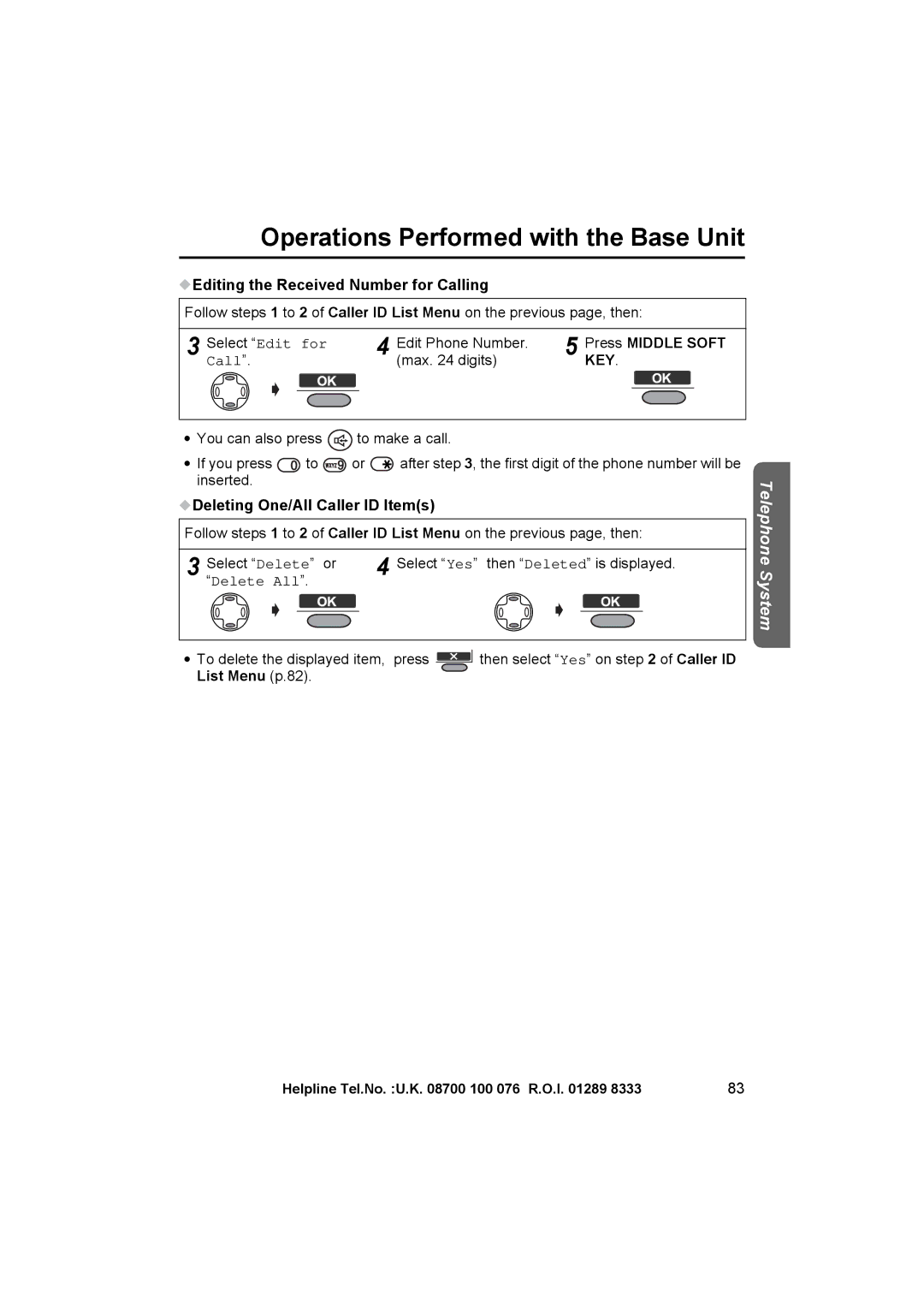 Panasonic KX-TCD545E operating instructions Press Middle Soft, Delete All 