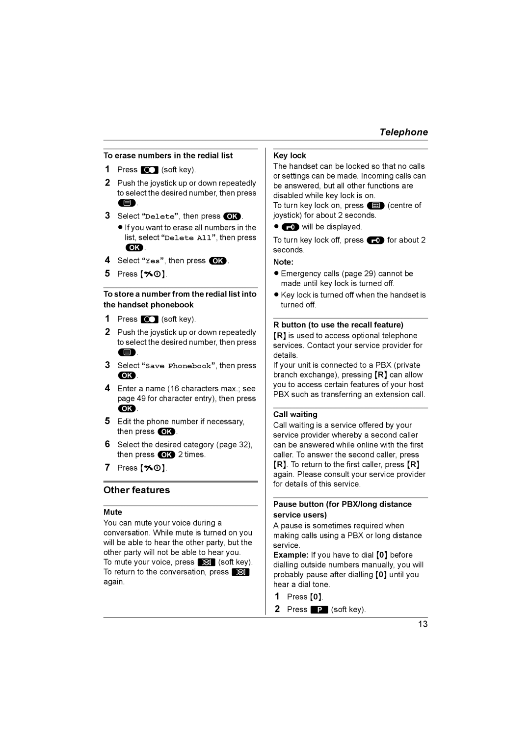 Panasonic KX-TCD580NZ, KX-TCD560NZ operating instructions Other features 