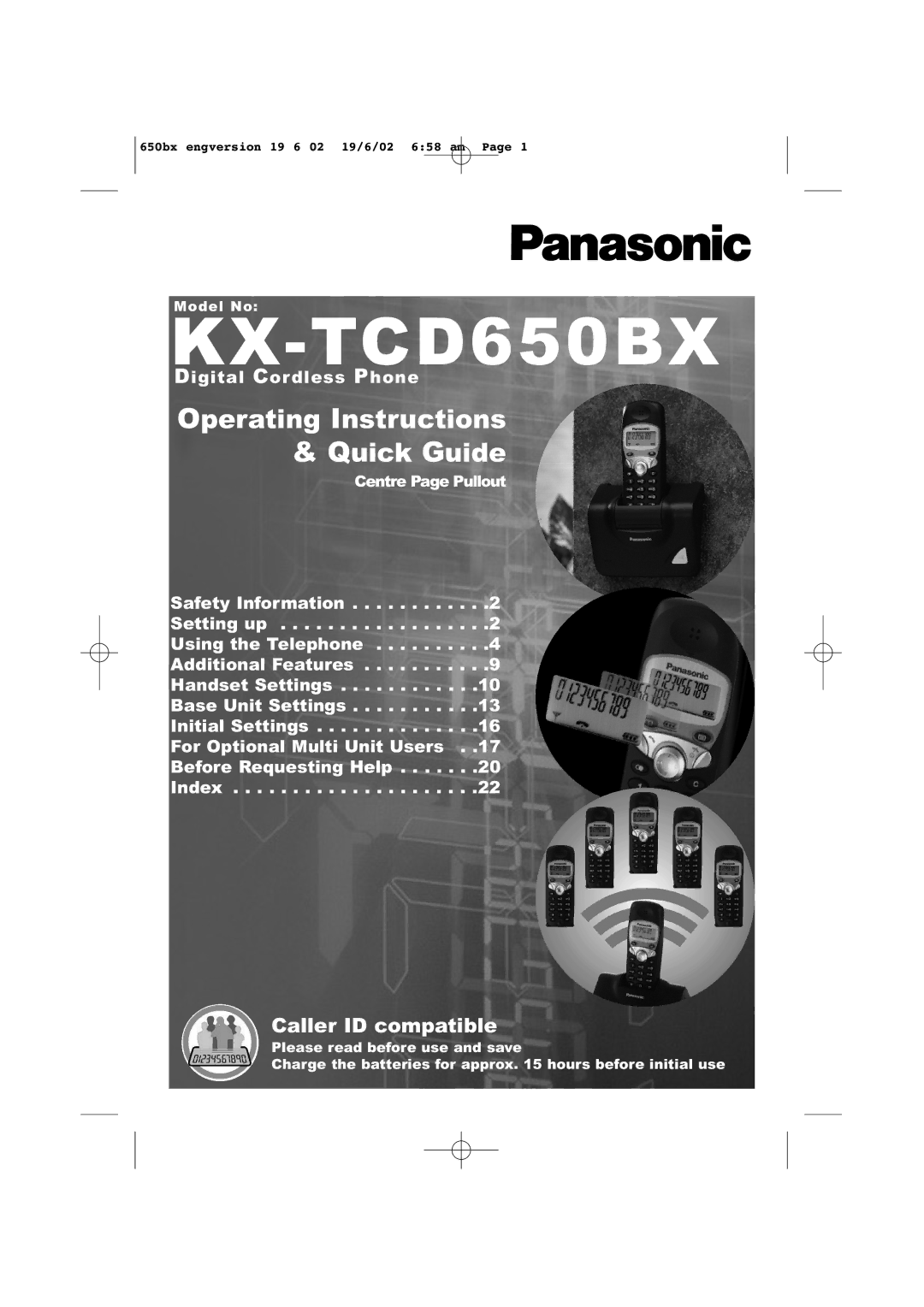 Panasonic KX-TCD650BX operating instructions 