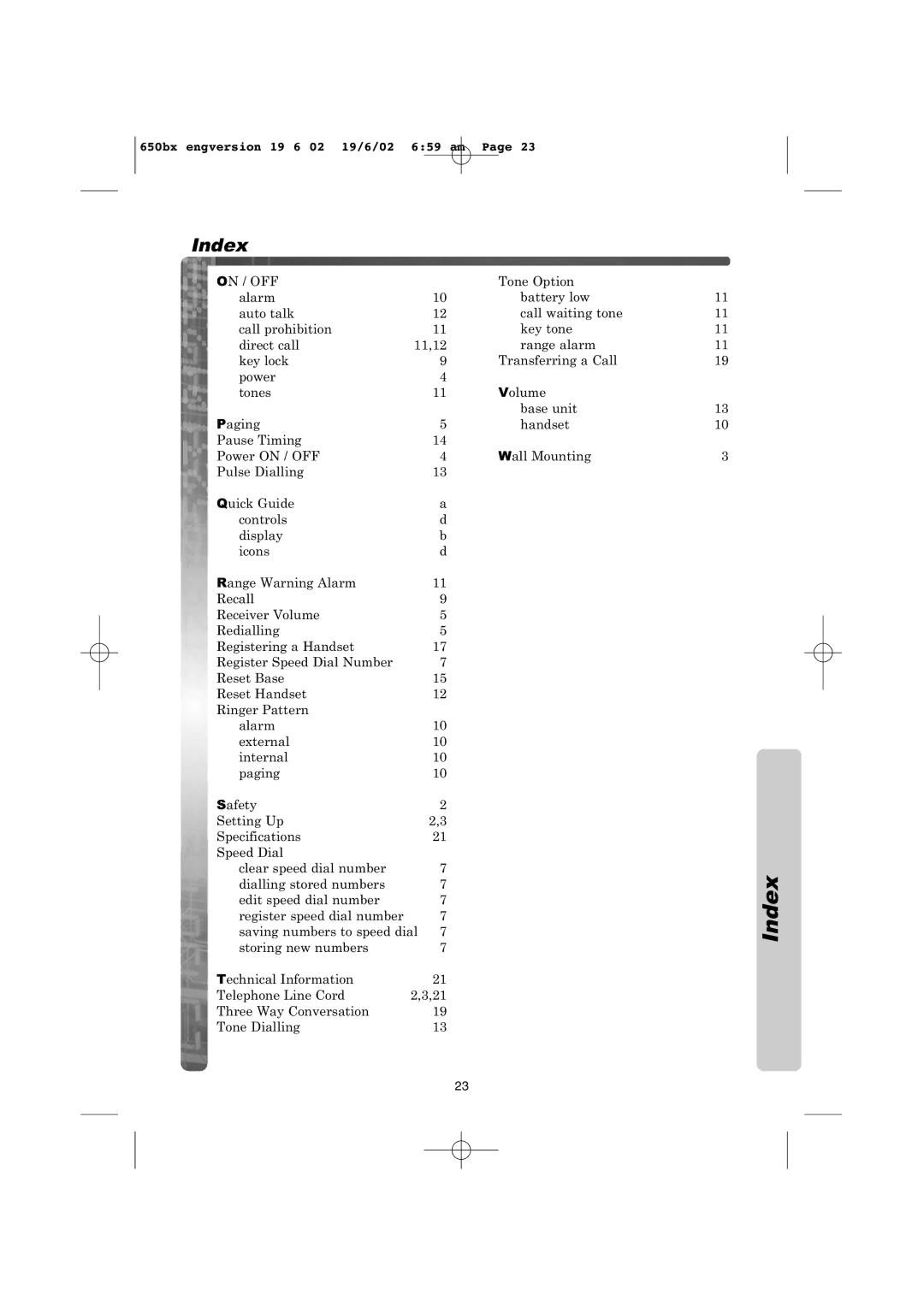 Panasonic KX-TCD650BX operating instructions On / OFF 