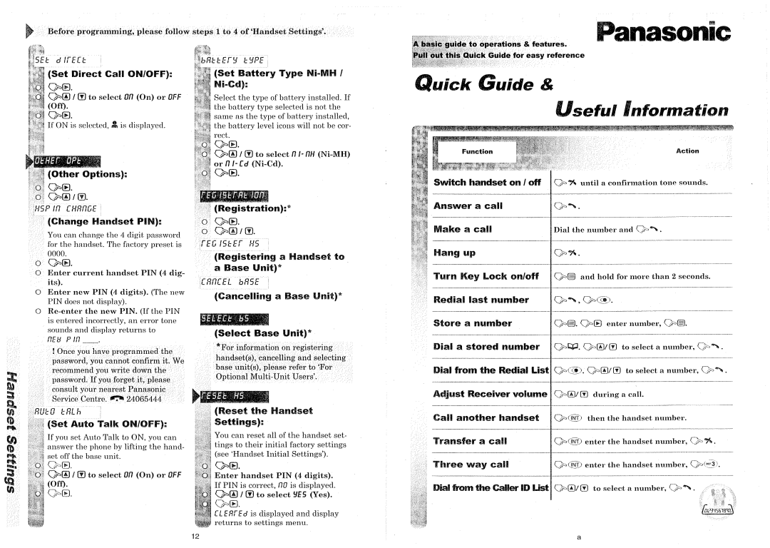 Panasonic KX-TCD650HK manual 