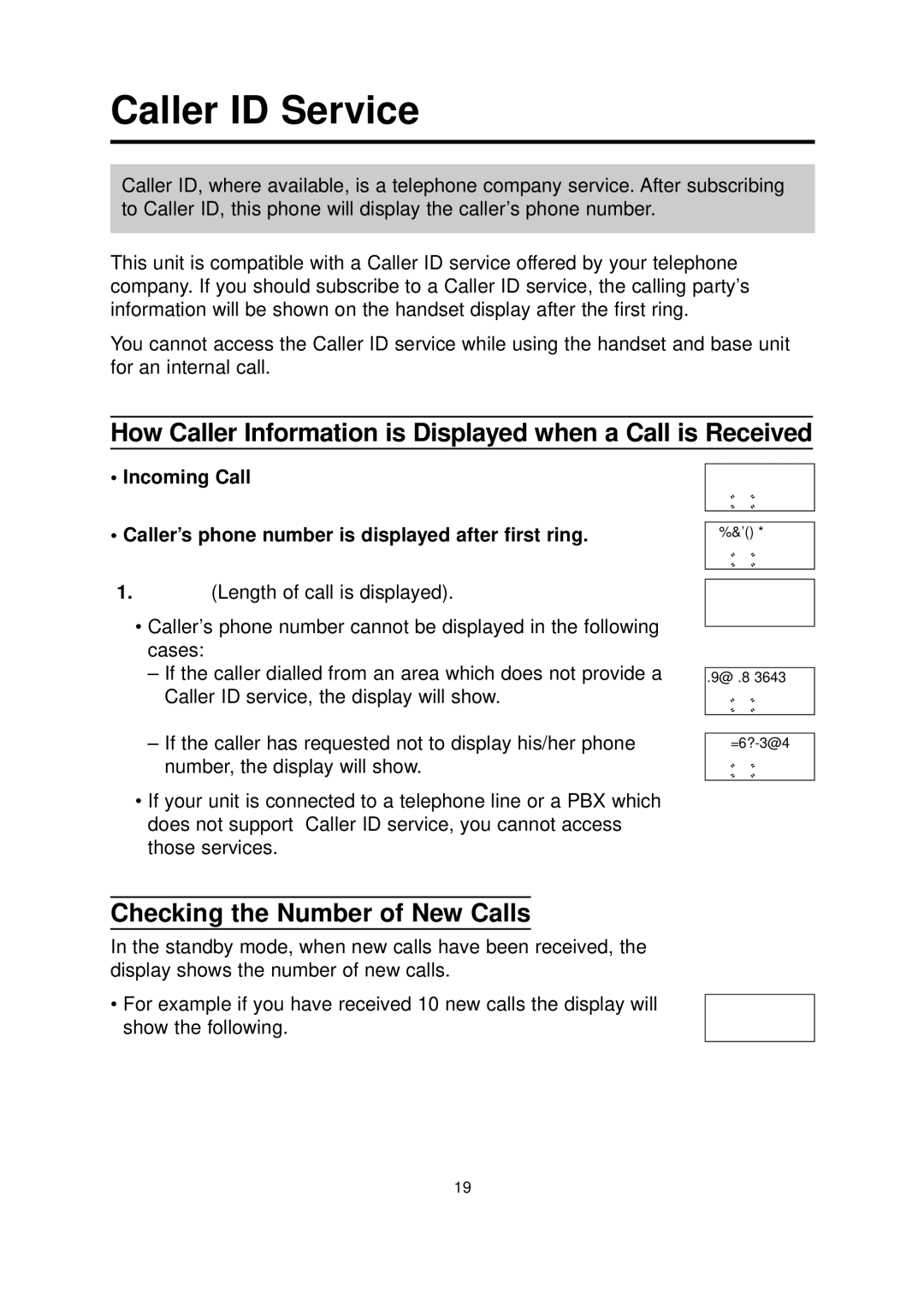 Panasonic KX-TCD700BX operating instructions Caller ID Service, How Caller Information is Displayed when a Call is Received 