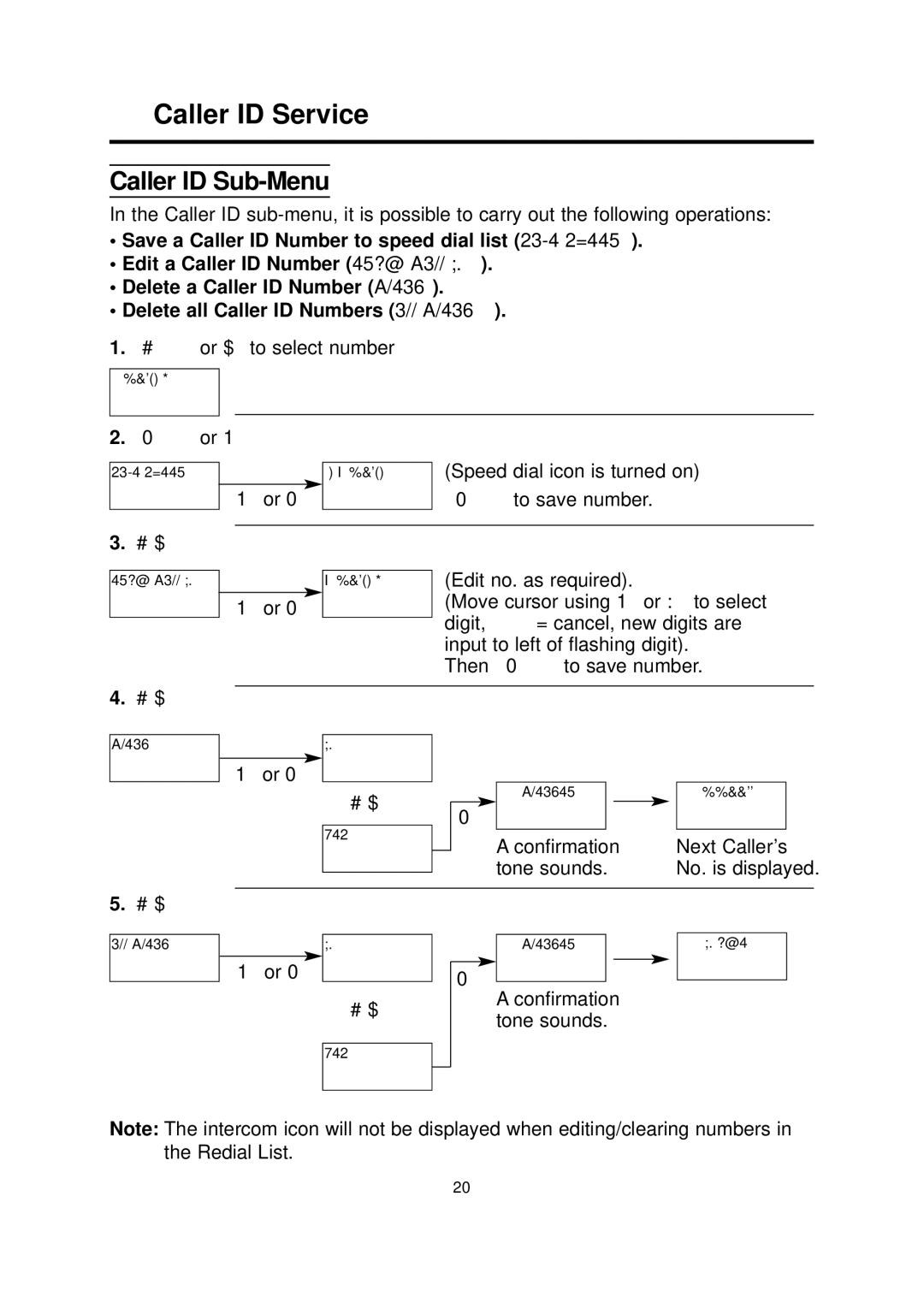 Panasonic KX-TCD700BX operating instructions Caller ID Service, Caller ID Sub-Menu 