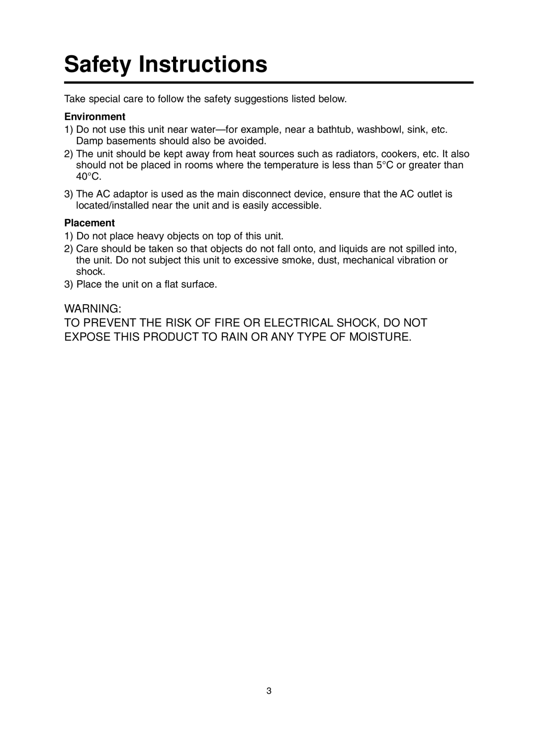 Panasonic KX-TCD700BX operating instructions Safety Instructions, Environment 