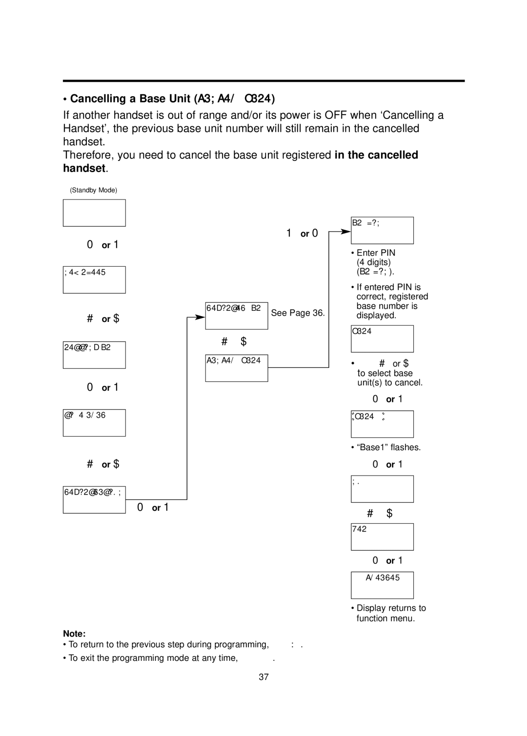 Panasonic KX-TCD700BX operating instructions Cancelling a Base Unit cancel base, ZV or Y 