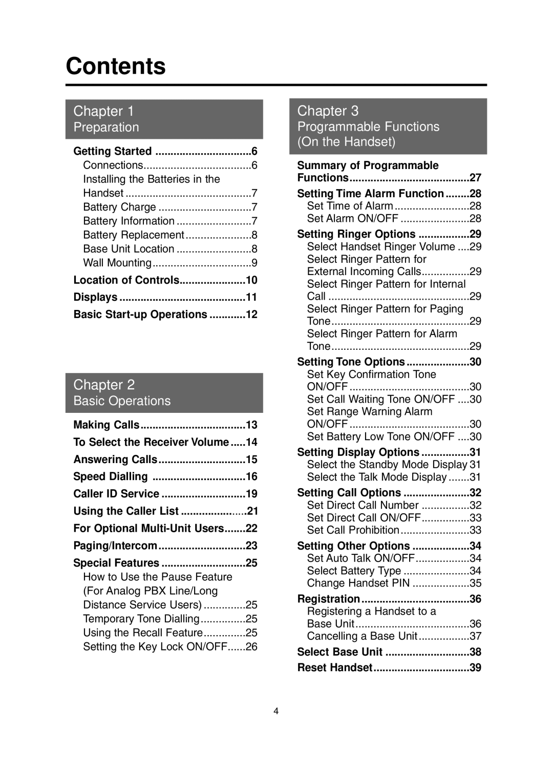 Panasonic KX-TCD700BX operating instructions Contents 