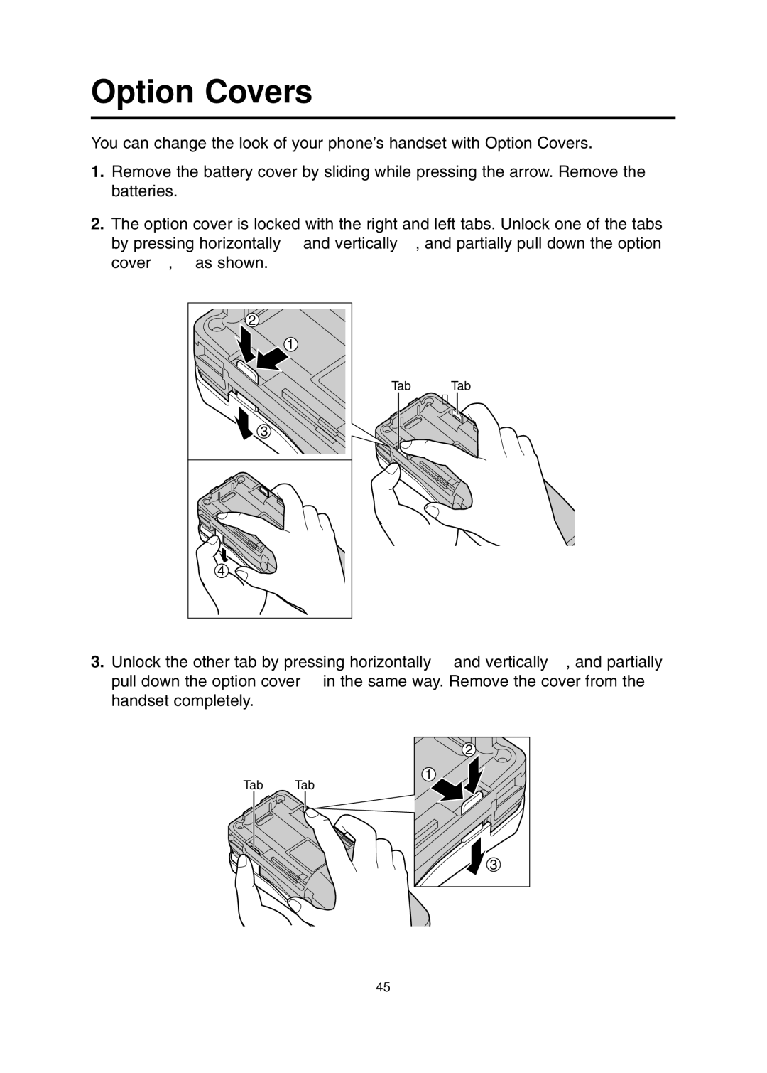 Panasonic KX-TCD700BX operating instructions Option Covers 