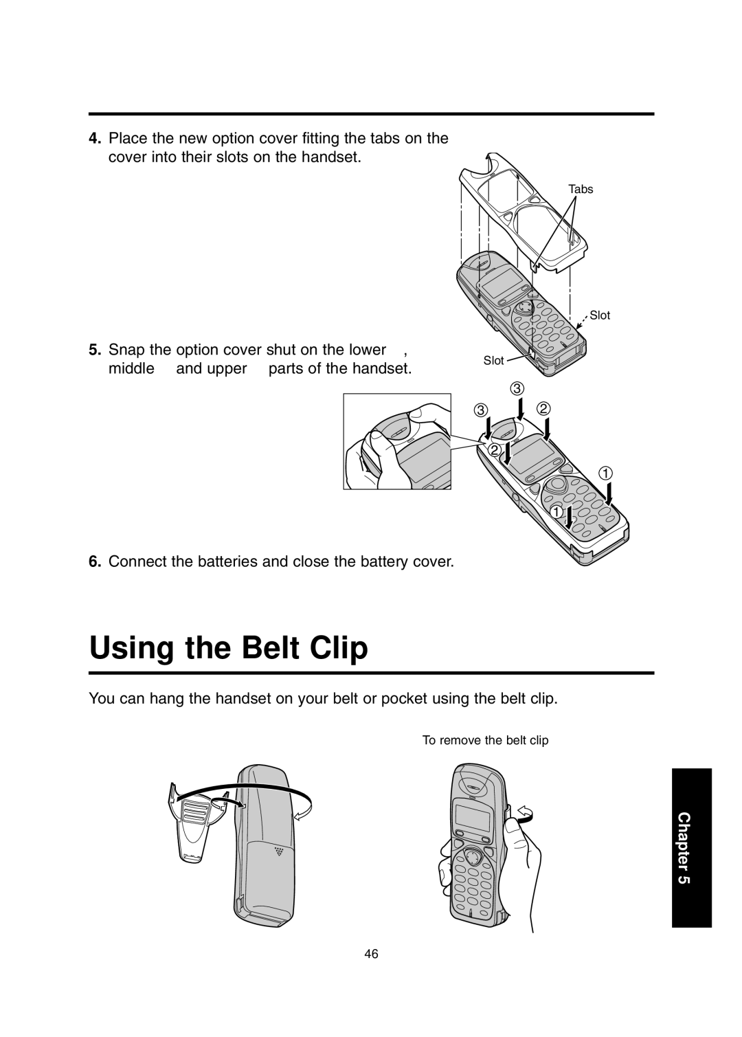 Panasonic KX-TCD700BX operating instructions Using the Belt Clip 