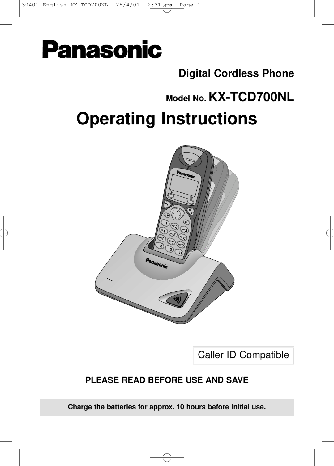 Panasonic KX-TCD700NL operating instructions Operating Instructions 