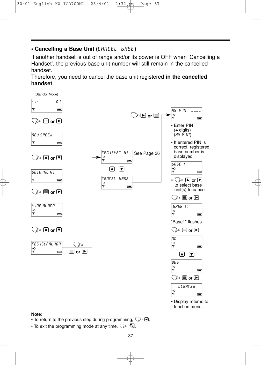 Panasonic KX-TCD700NL operating instructions Cancelling a Base Unit cancel base, ZV or Y 