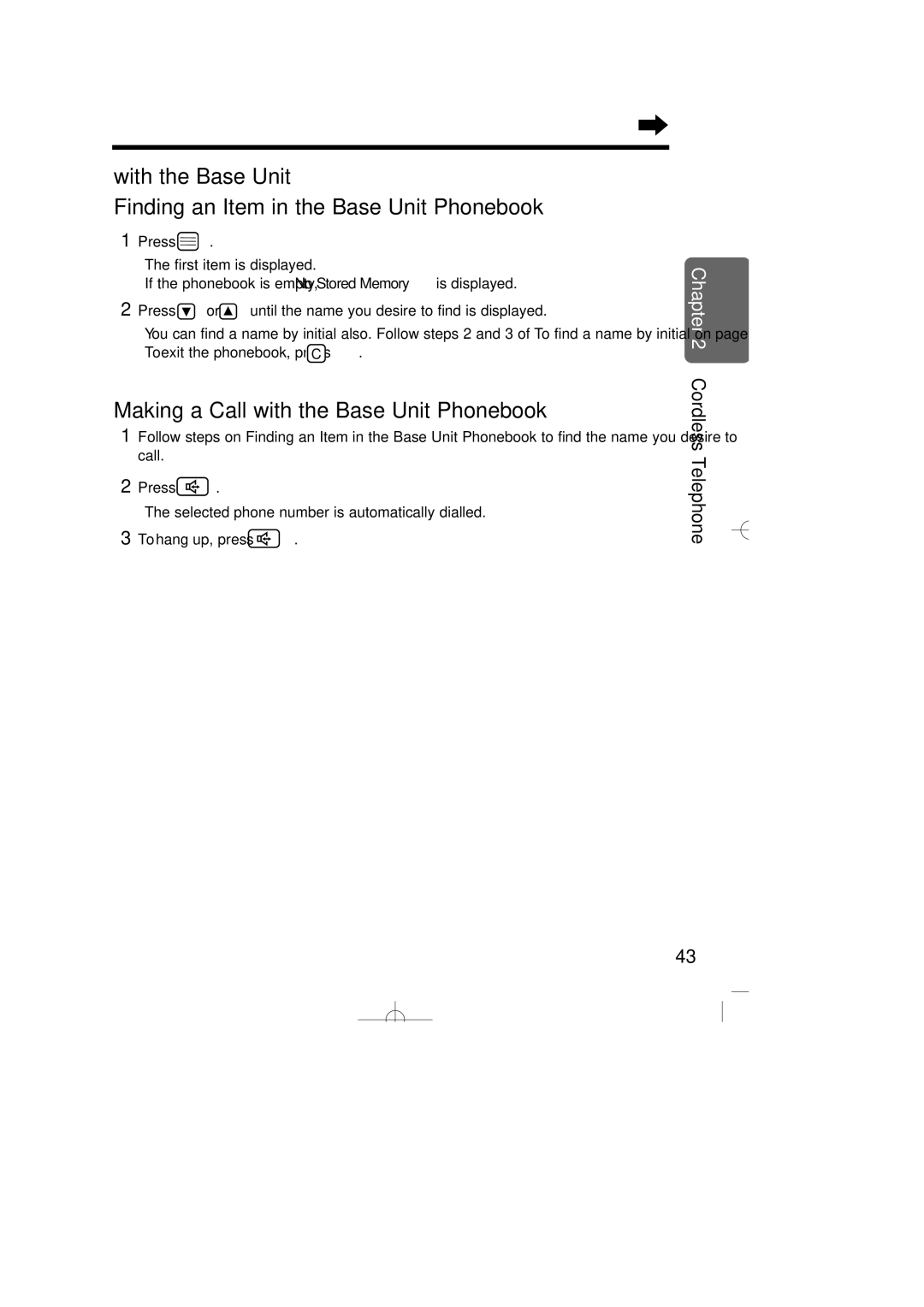 Panasonic KX-TCD735ALM operating instructions To exit the phonebook, press C, To hang up, press 