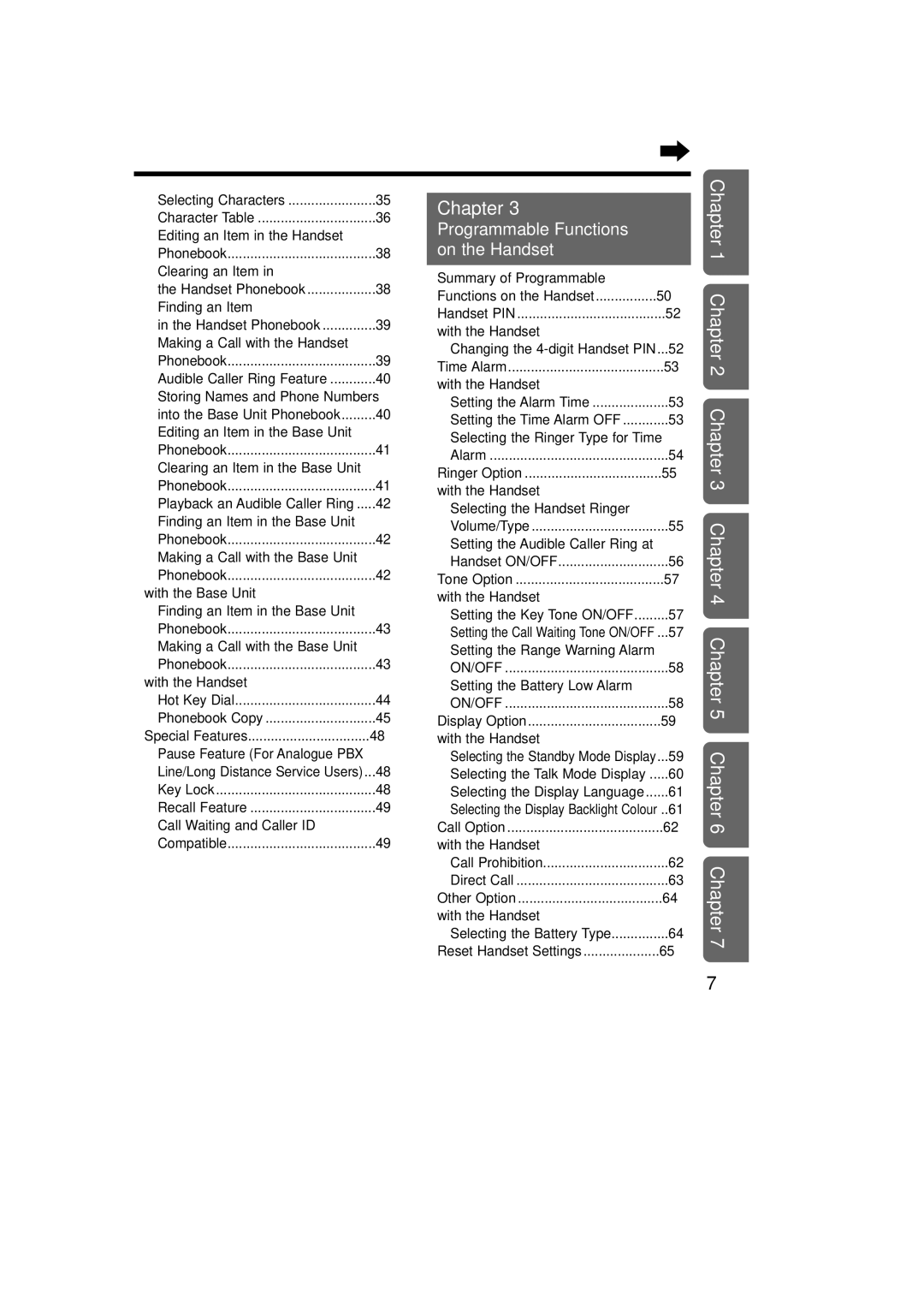 Panasonic KX-TCD735ALM operating instructions Programmable Functions On the Handset 