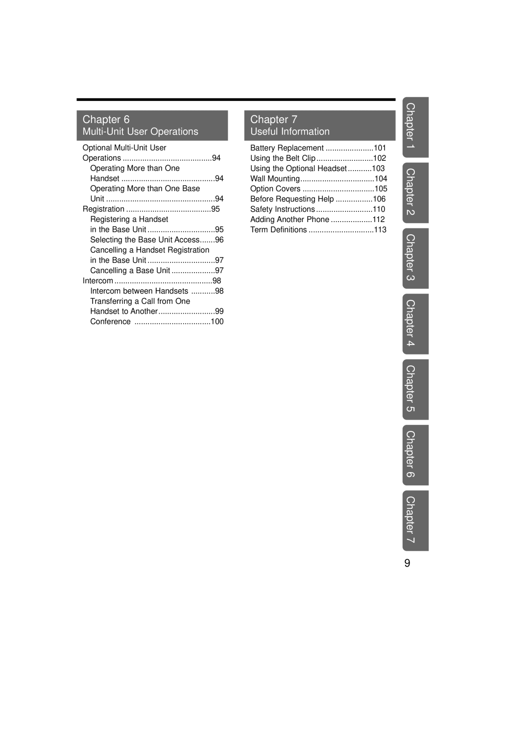 Panasonic KX-TCD735ALM operating instructions Multi-Unit User Operations Useful Information 