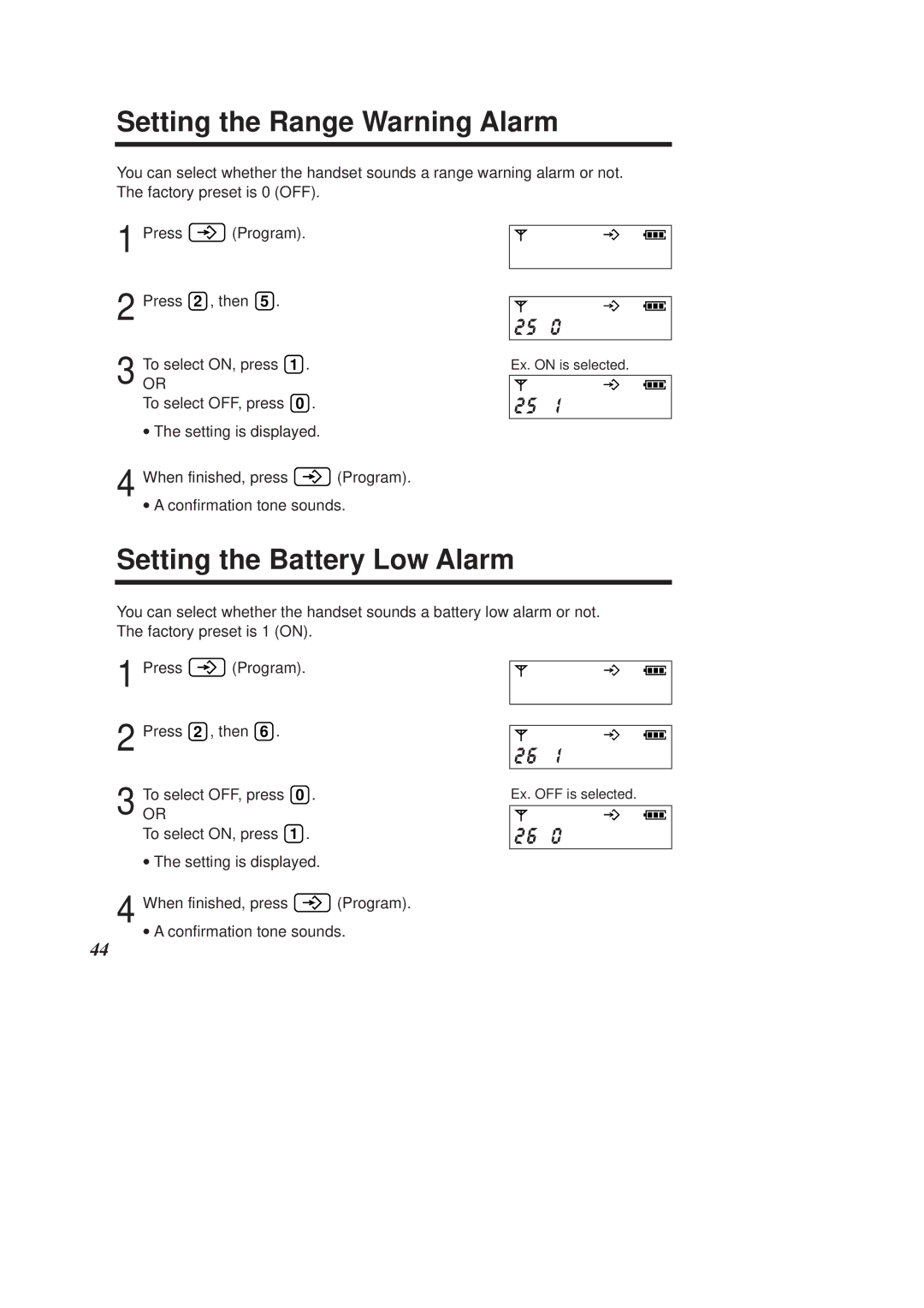 Panasonic KX-TCD950E-B operating instructions Setting the Range Warning Alarm 