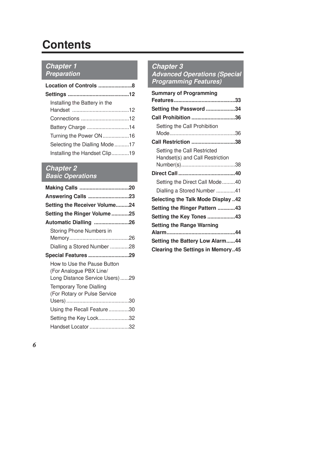 Panasonic KX-TCD950E-B operating instructions Contents 