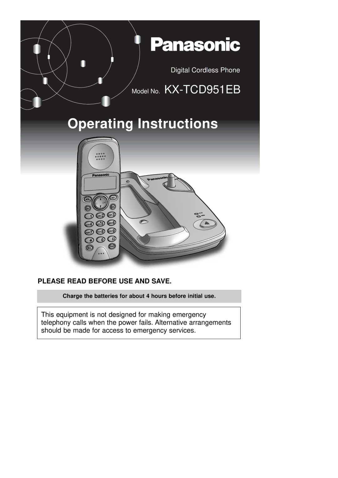 Panasonic KX-TCD951EB operating instructions Operating Instructions 