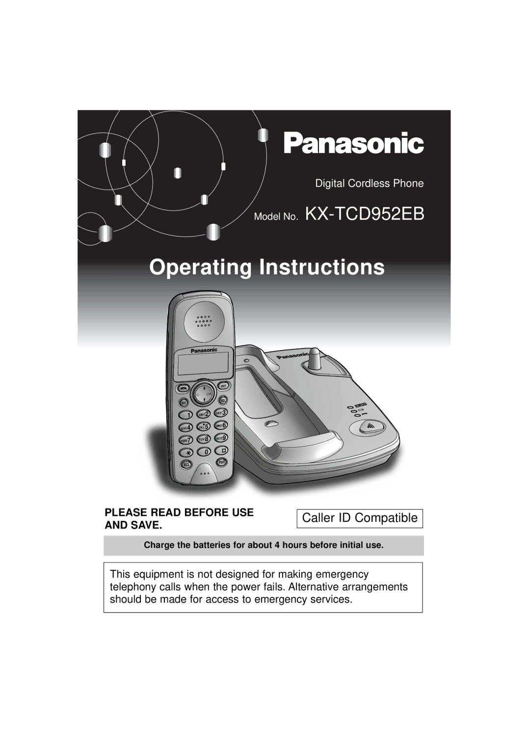 Panasonic KX-TCD952EB operating instructions Operating Instructions 