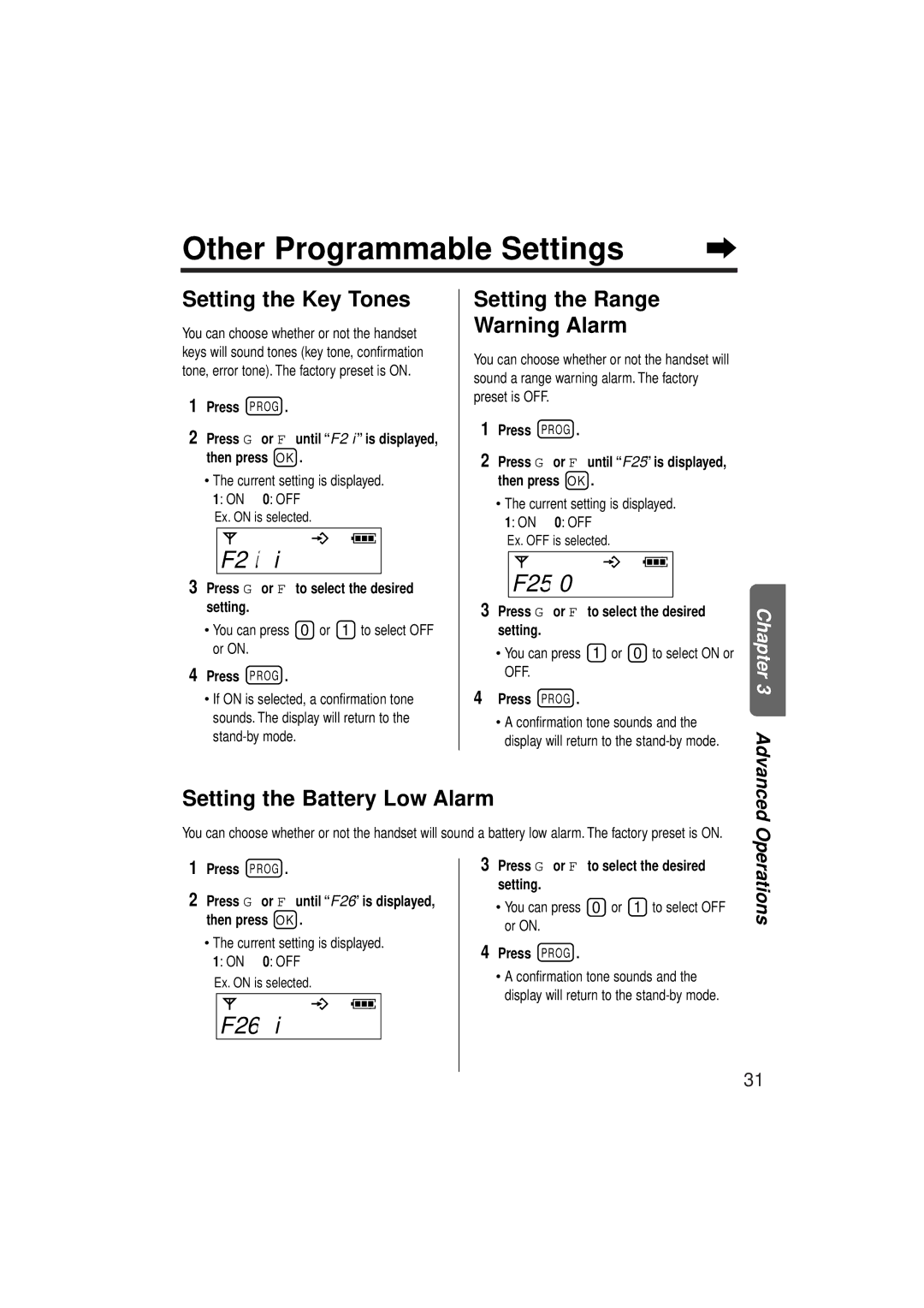 Panasonic KX-TCD952EB operating instructions Other Programmable Settings, F2 iU, F25U0, F26U 