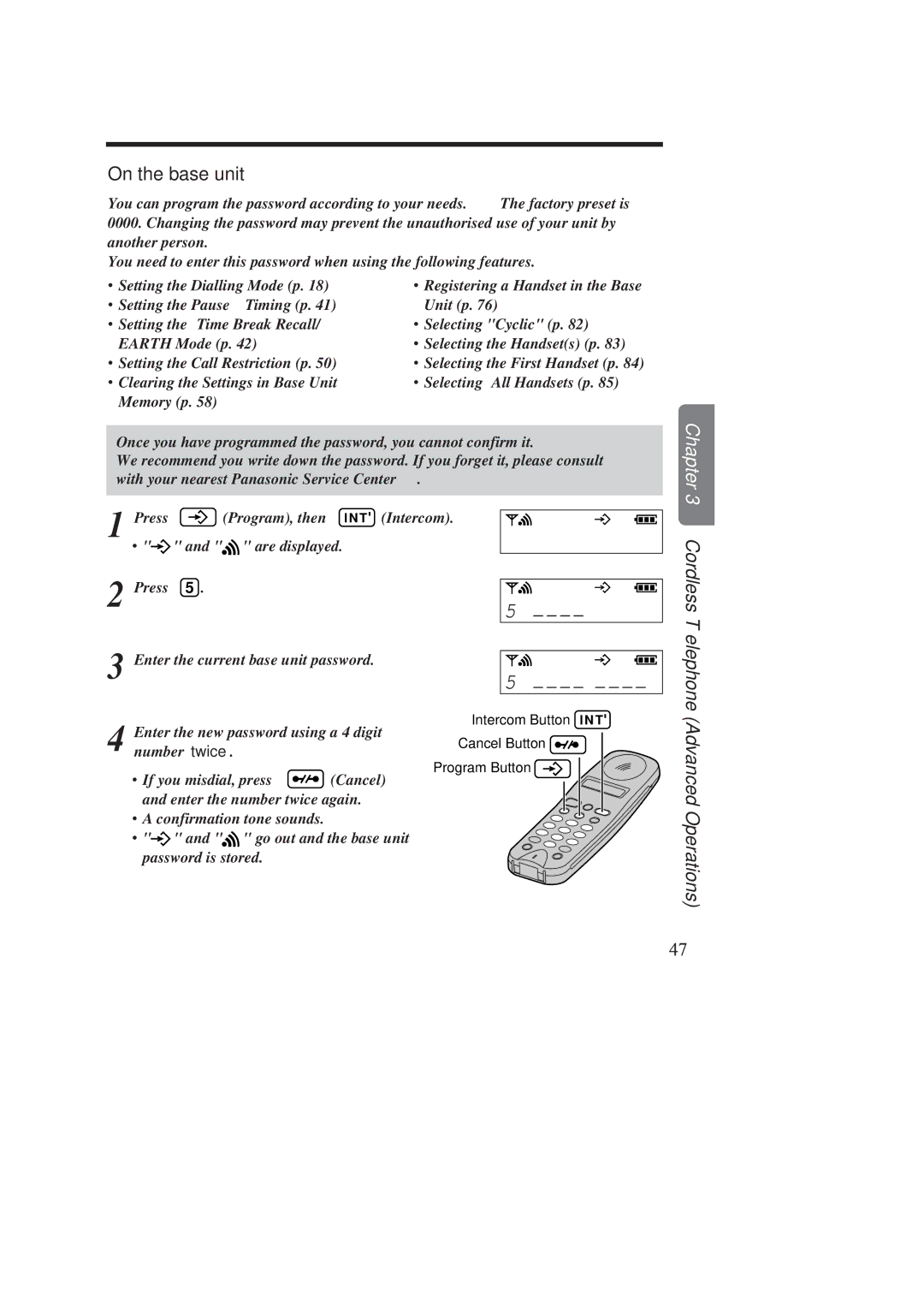 Panasonic KX-TCD970E-B, KX-TCD960E-B operating instructions Telephone Advanced Operations 