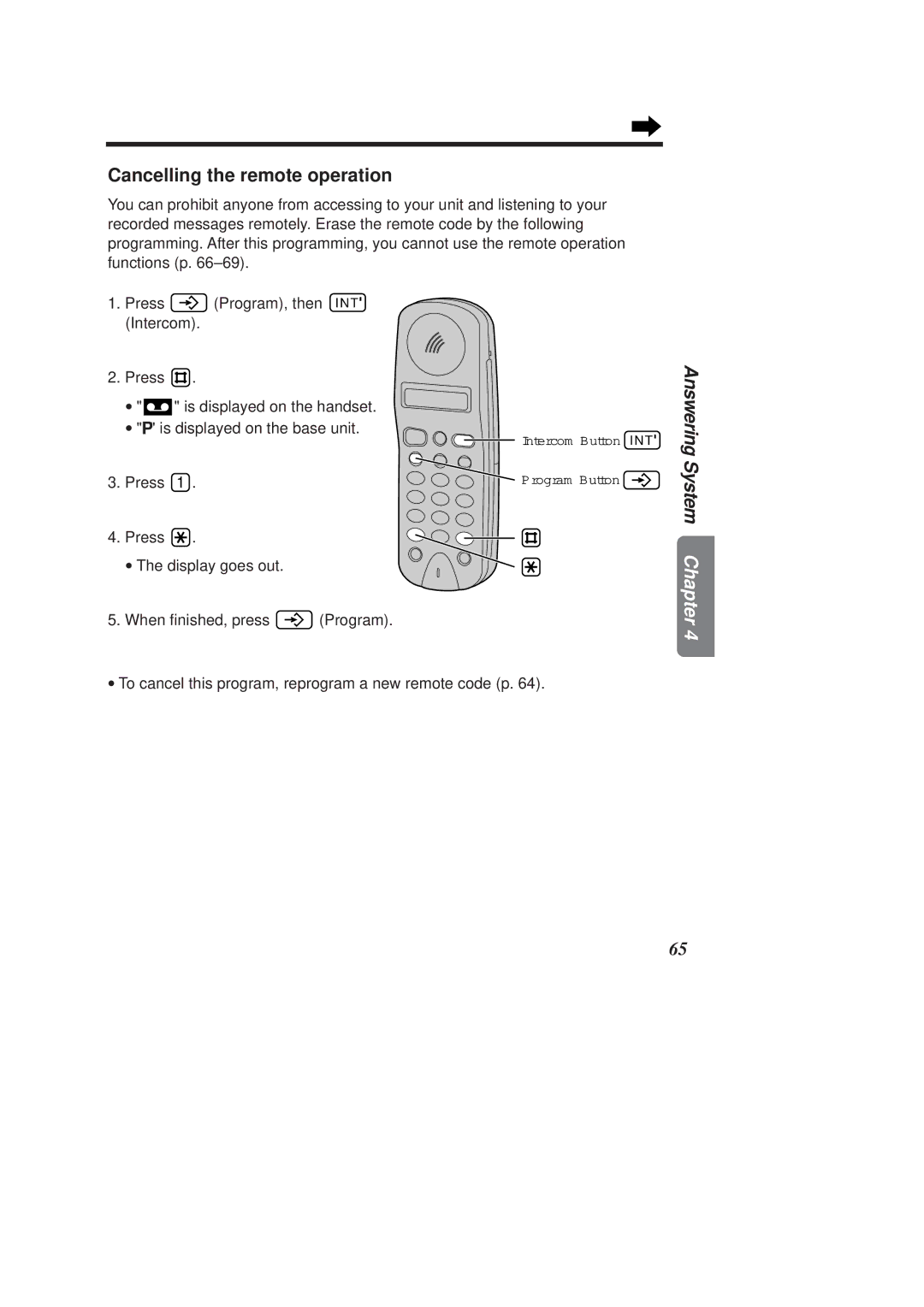 Panasonic KX-TCD970E-B, KX-TCD960E-B operating instructions Cancelling the remote operation 