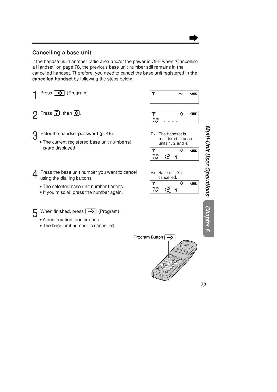 Panasonic KX-TCD970E-B, KX-TCD960E-B operating instructions Cancelling a base unit 