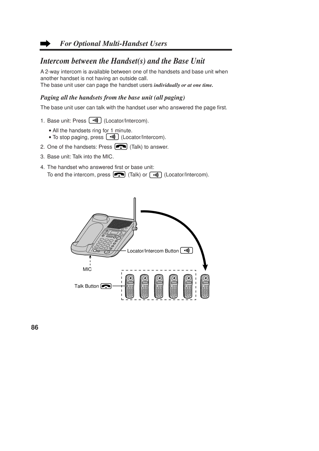 Panasonic KX-TCD960E-B, KX-TCD970E-B operating instructions Intercom between the Handsets and the Base Unit 