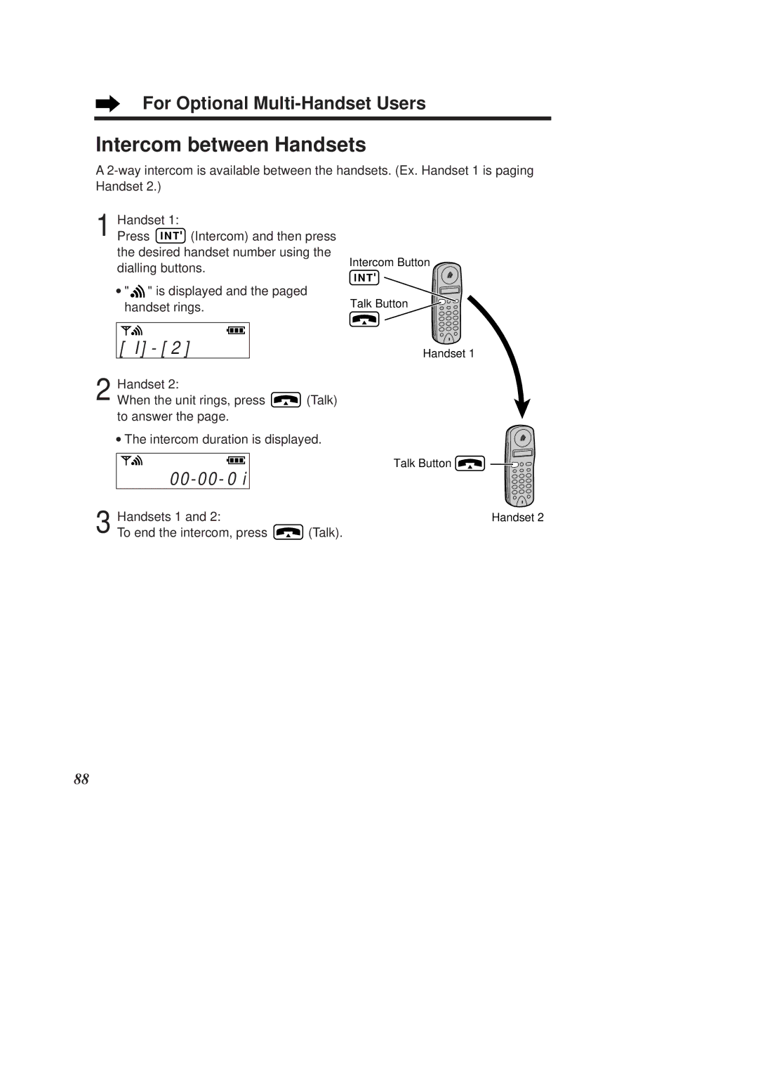 Panasonic KX-TCD960E-B, KX-TCD970E-B operating instructions Intercom between Handsets 